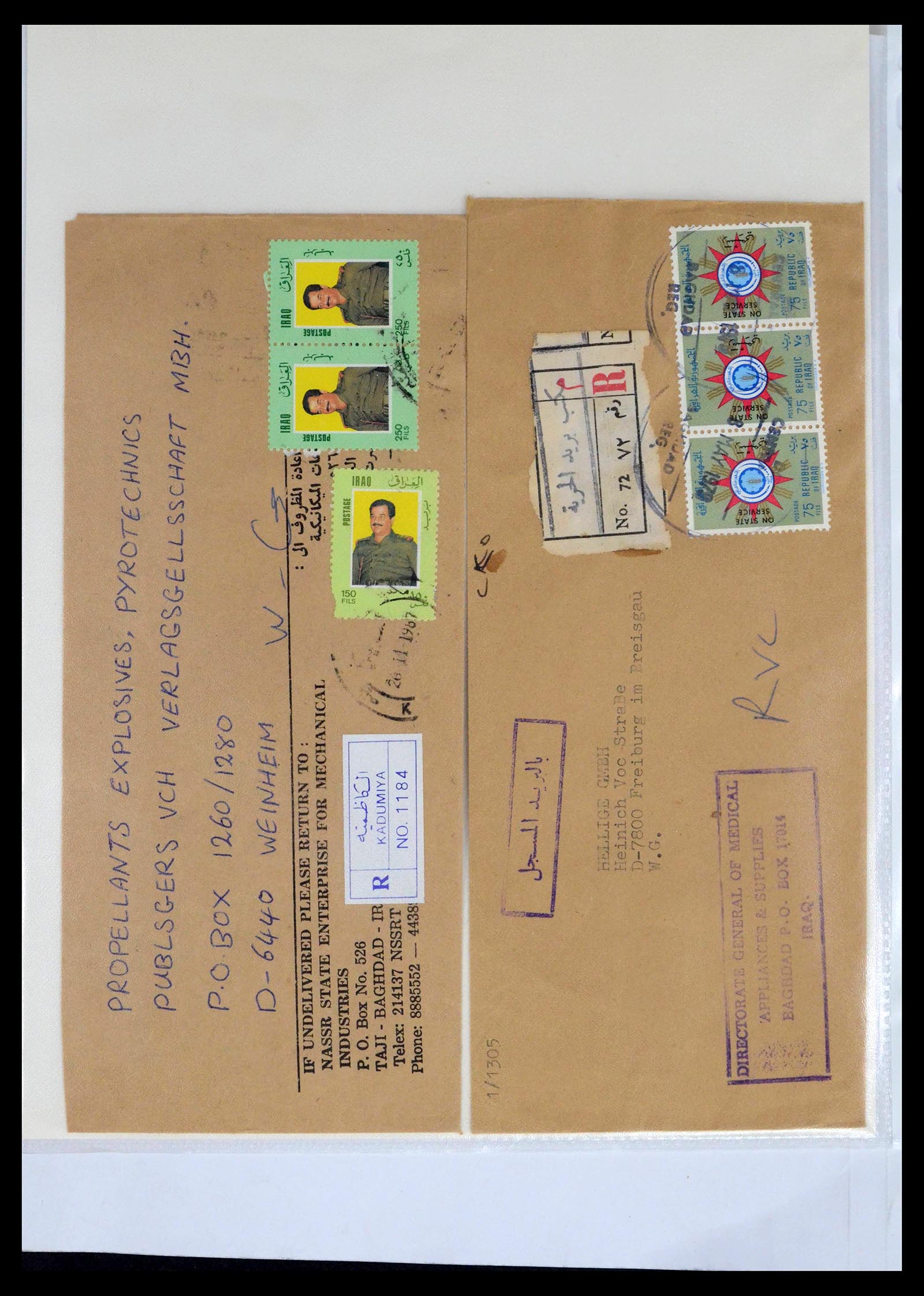 39418 0186 - Postzegelverzameling 39418 Irak brieven 1921-2001.