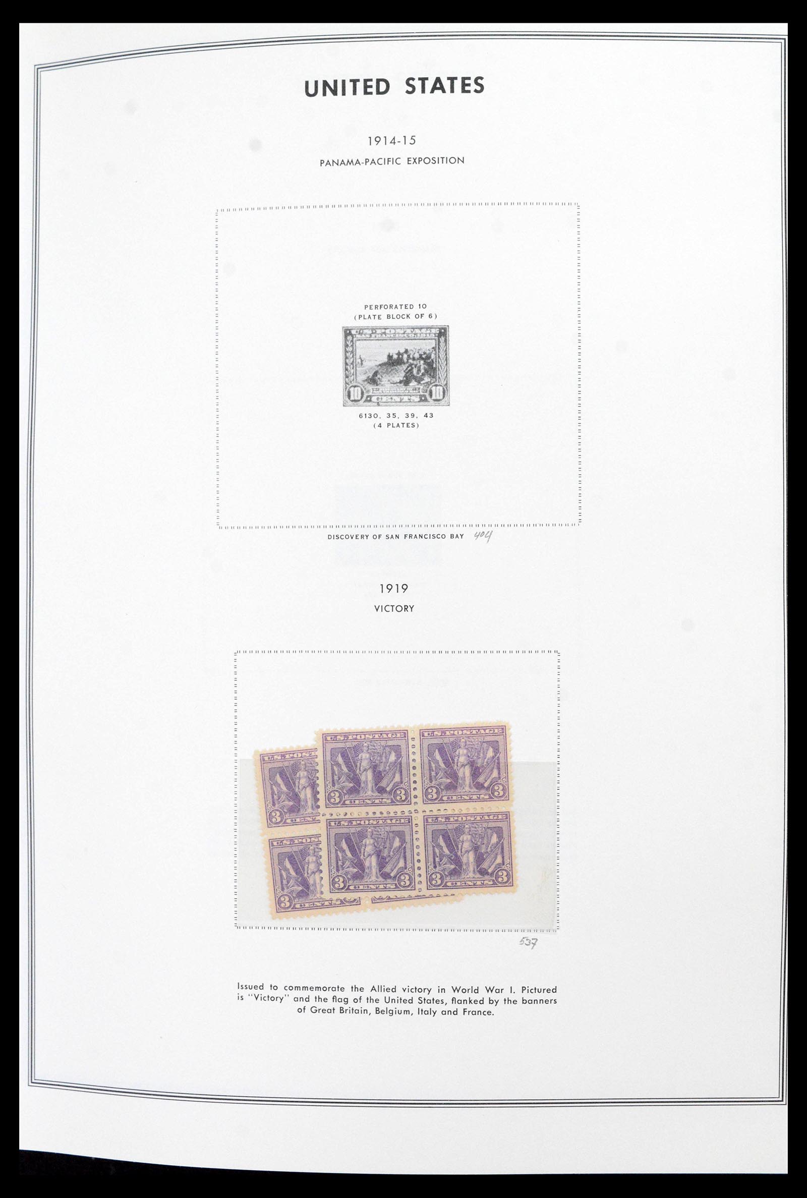 39419 0001 - Postzegelverzameling 39419 USA plaatblokken 1919-1980.