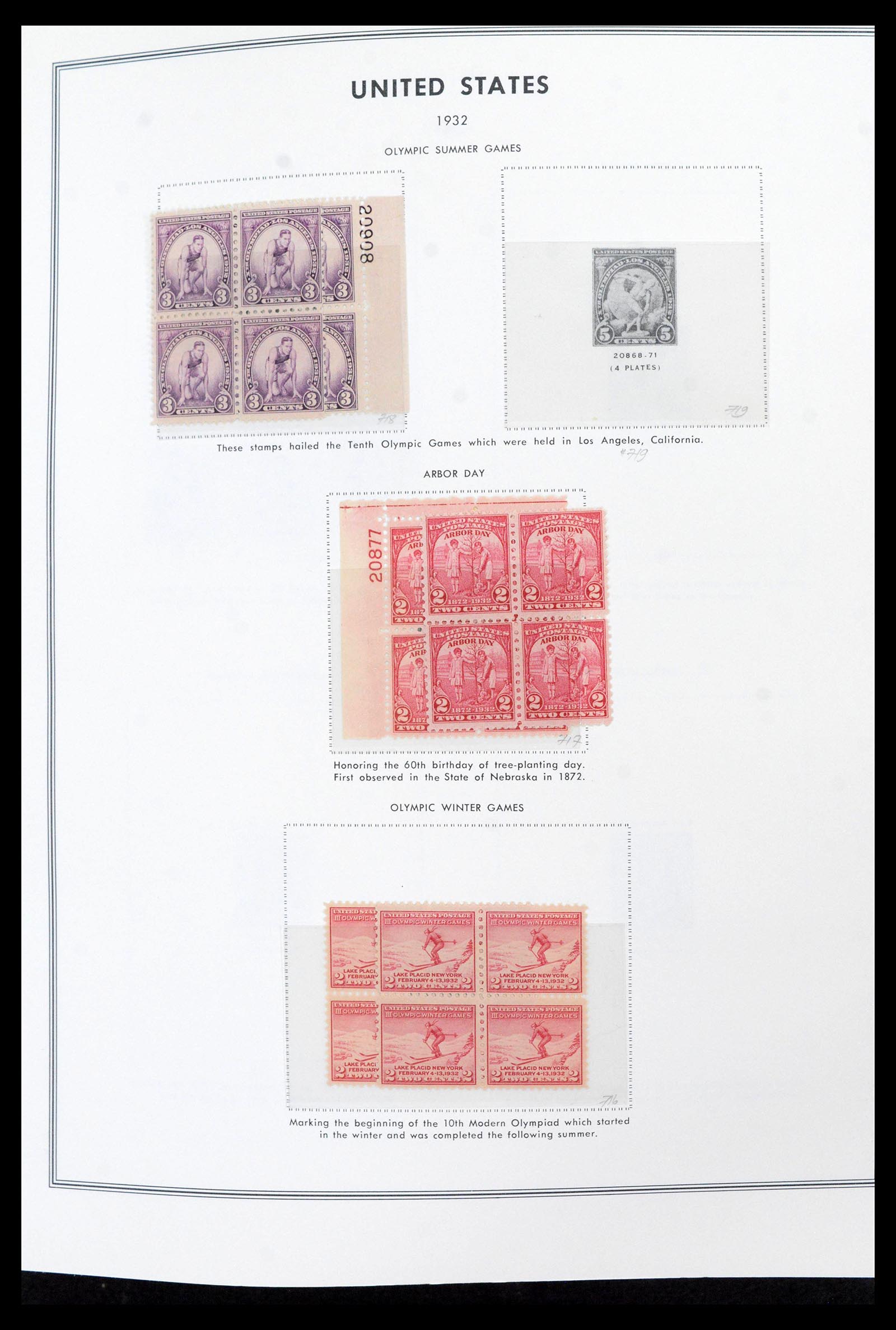 39419 0018 - Postzegelverzameling 39419 USA plaatblokken 1919-1980.