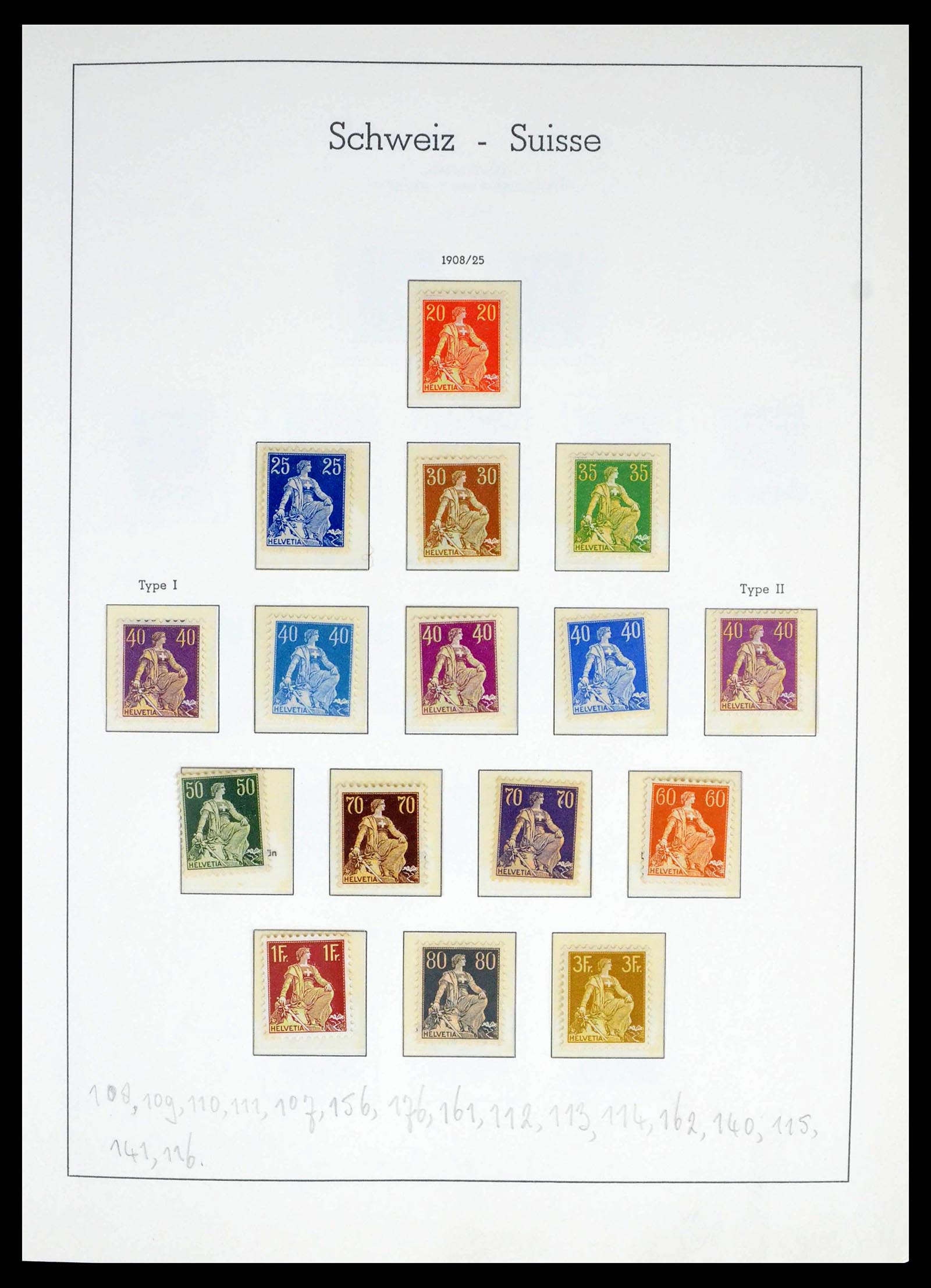 39420 0014 - Stamp collection 39420 Switzerland 1862-1974.