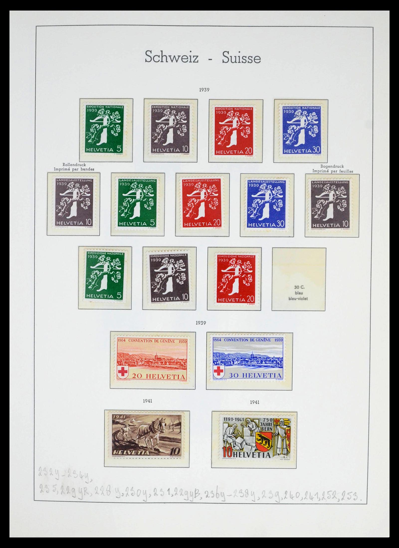 39420 0024 - Postzegelverzameling 39420 Zwitserland 1862-1974.
