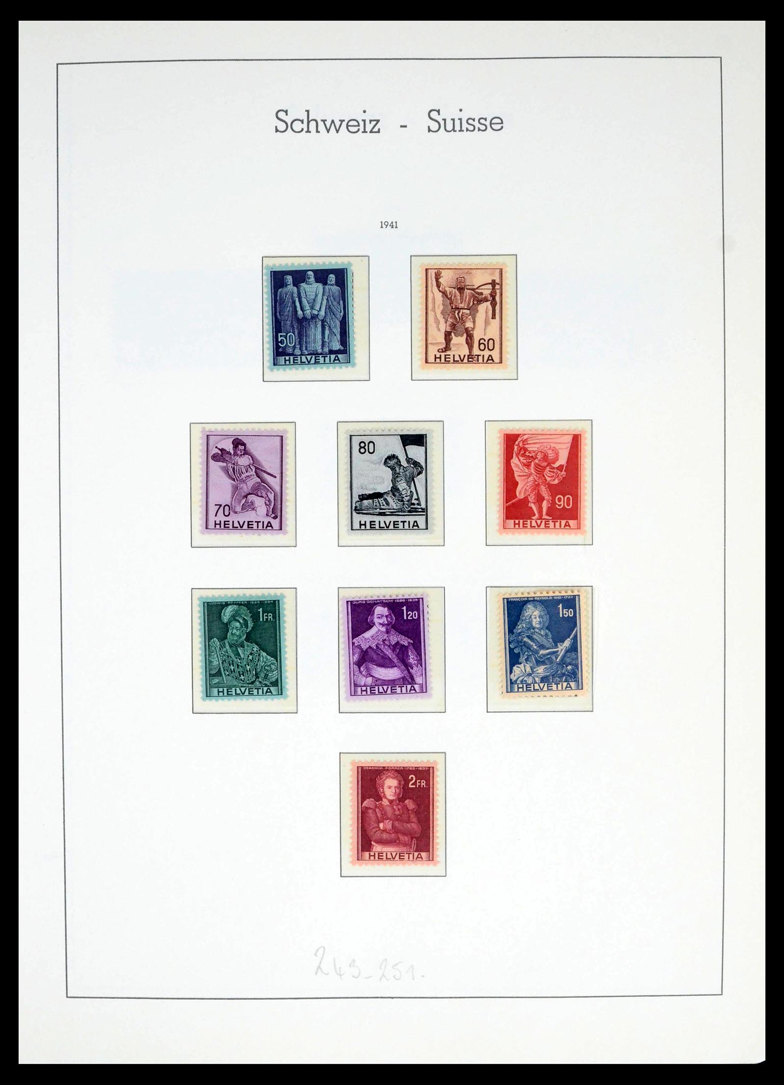 39420 0025 - Postzegelverzameling 39420 Zwitserland 1862-1974.