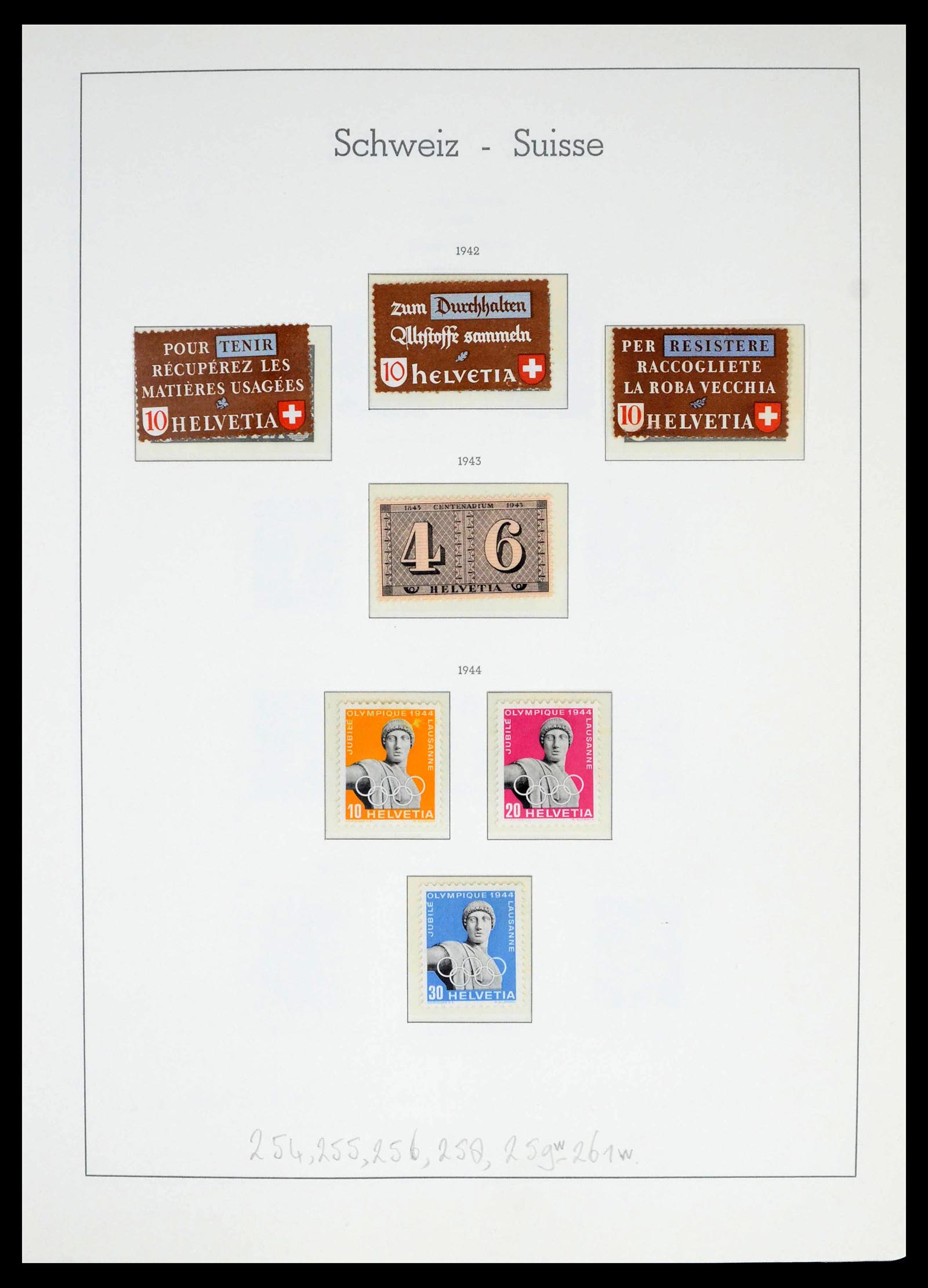 39420 0026 - Postzegelverzameling 39420 Zwitserland 1862-1974.