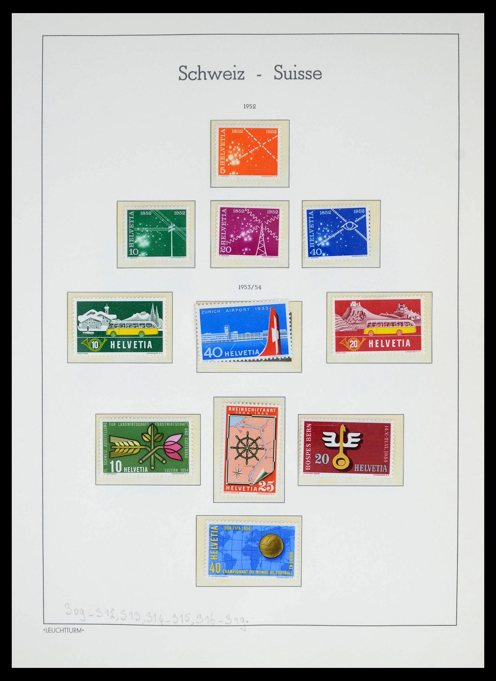 39420 0032 - Stamp collection 39420 Switzerland 1862-1974.