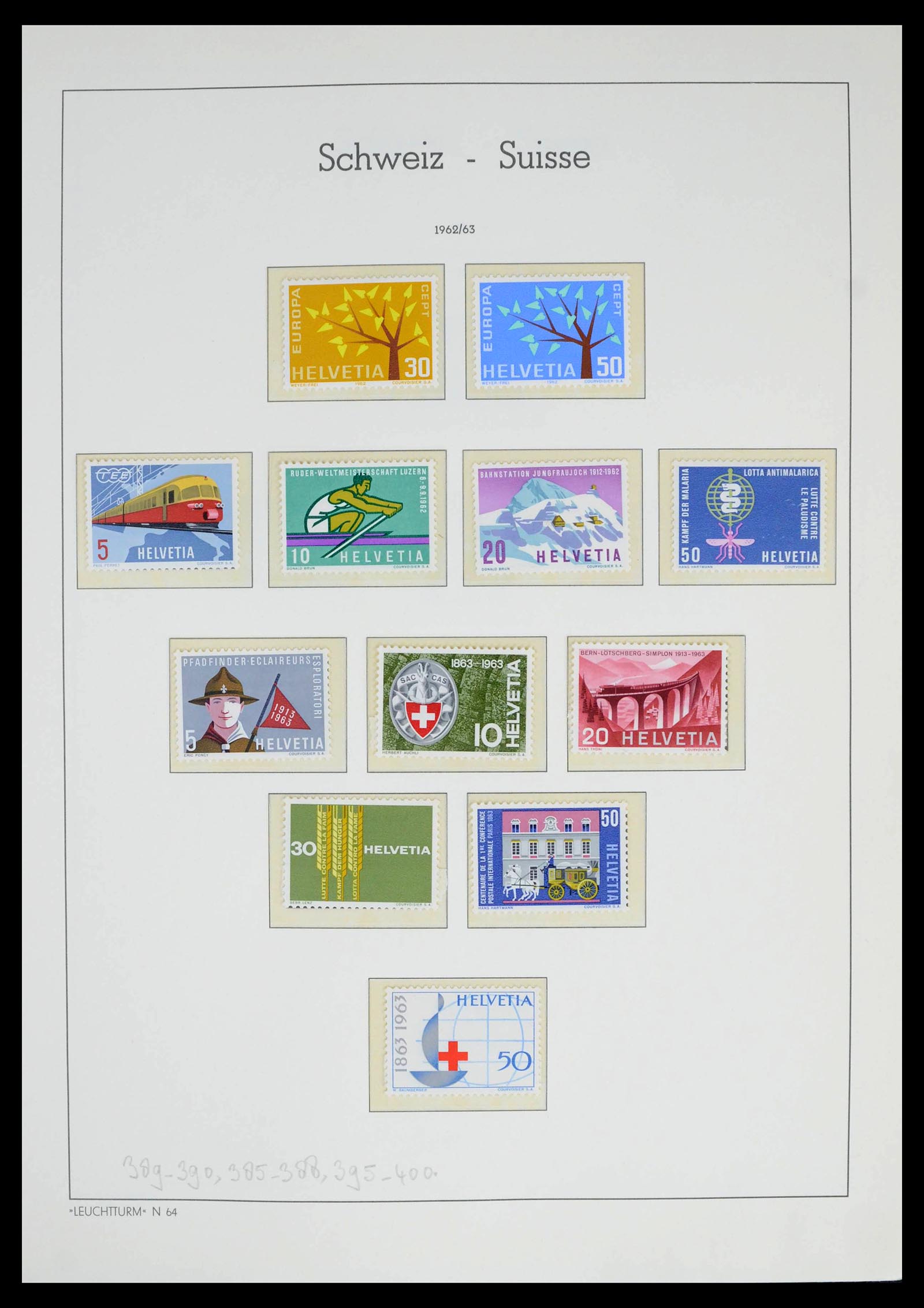 39420 0039 - Postzegelverzameling 39420 Zwitserland 1862-1974.
