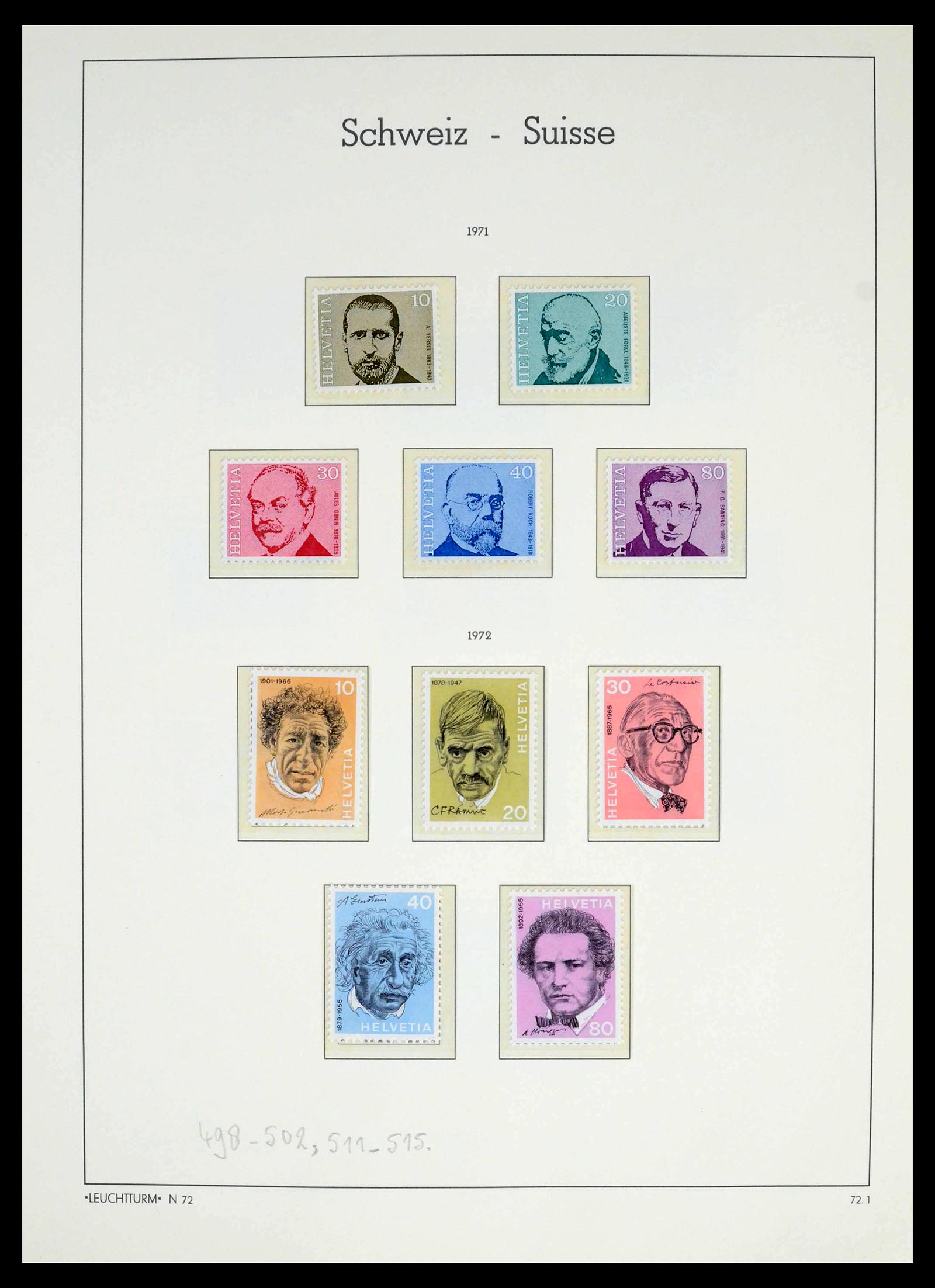 39420 0052 - Stamp collection 39420 Switzerland 1862-1974.