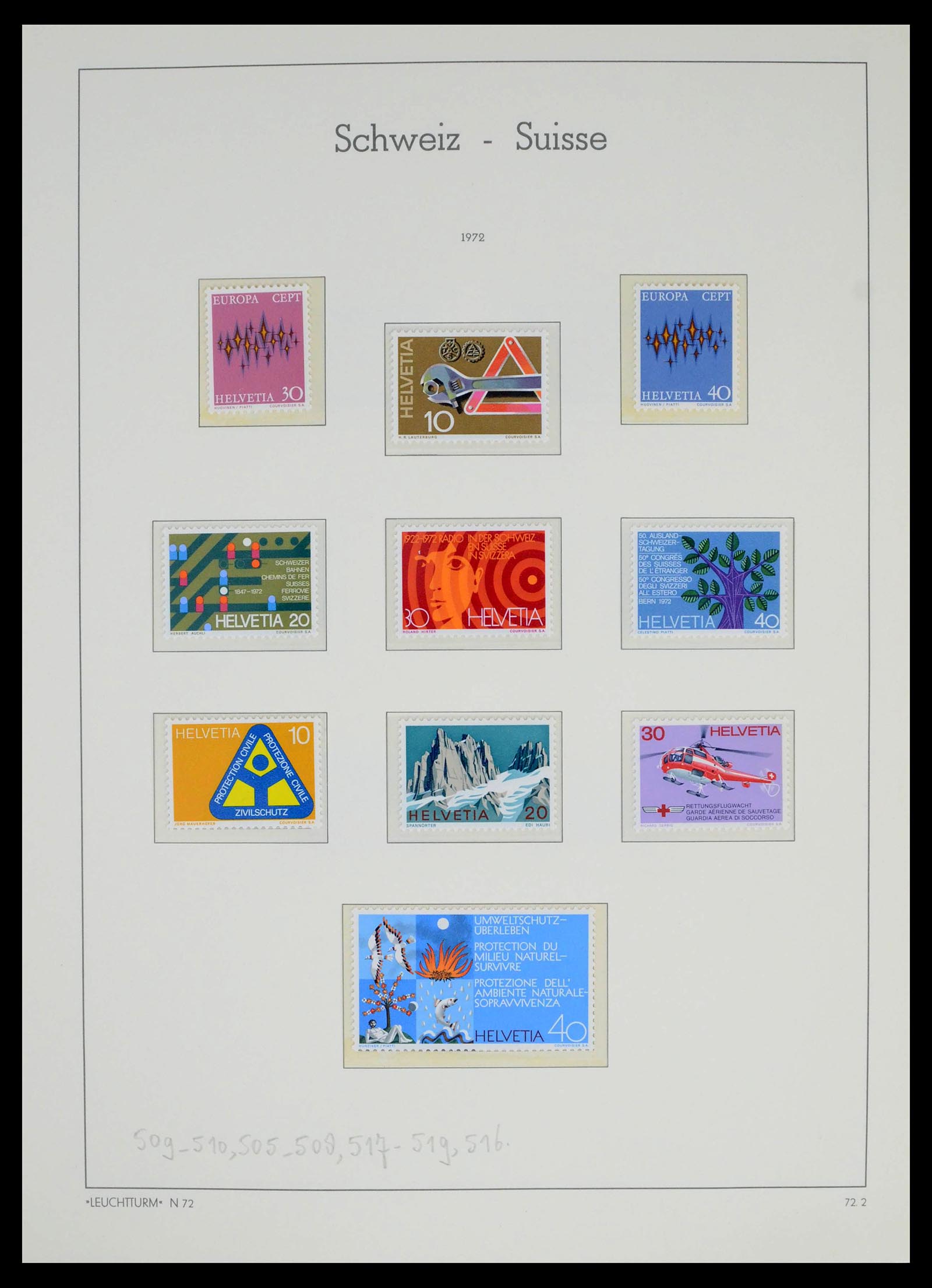 39420 0053 - Stamp collection 39420 Switzerland 1862-1974.