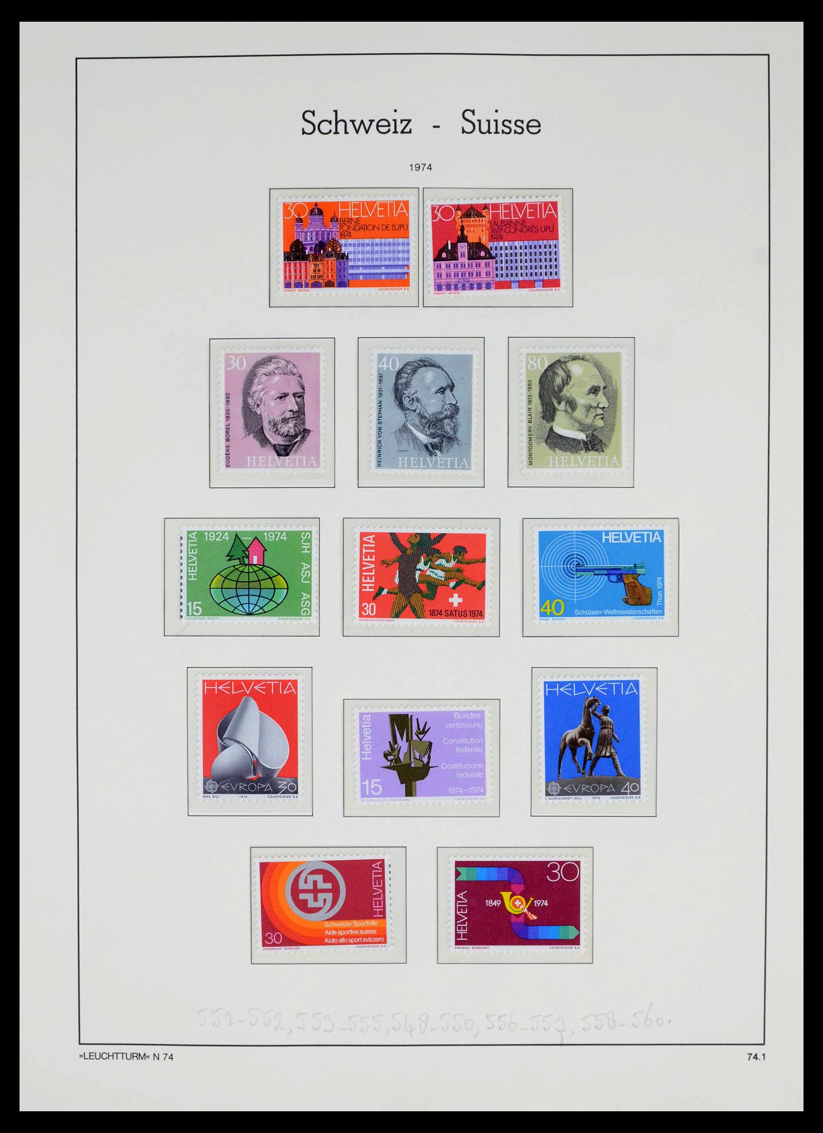 39420 0056 - Stamp collection 39420 Switzerland 1862-1974.