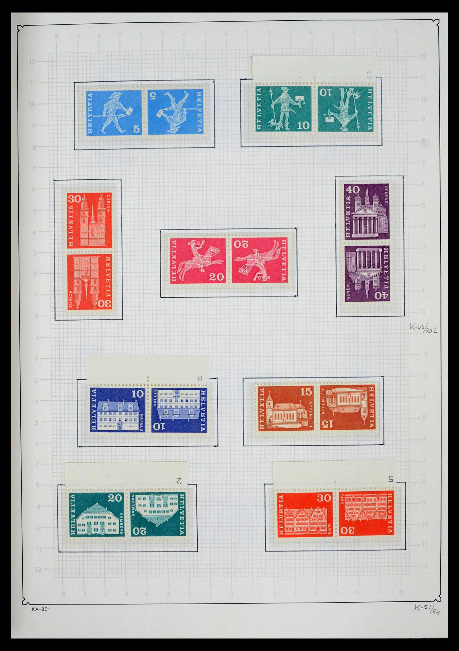 39420 0182 - Stamp collection 39420 Switzerland 1862-1974.