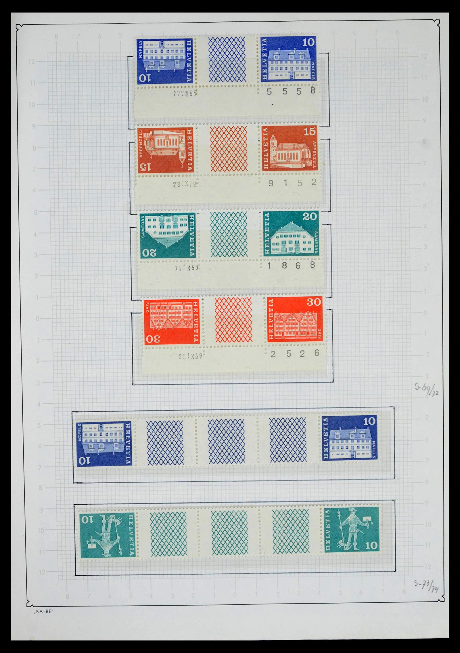 39420 0190 - Stamp collection 39420 Switzerland 1862-1974.