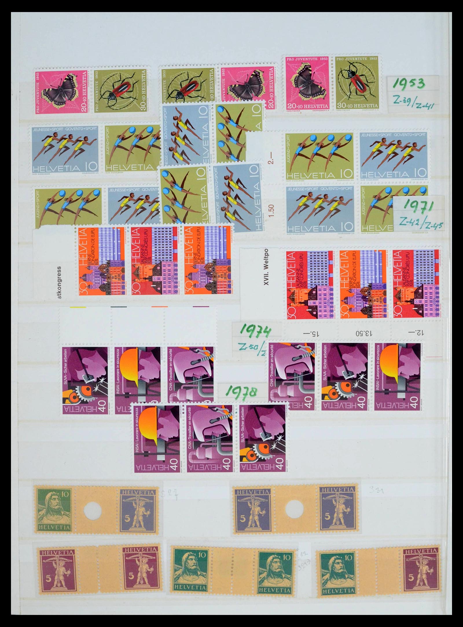39420 0192 - Stamp collection 39420 Switzerland 1862-1974.