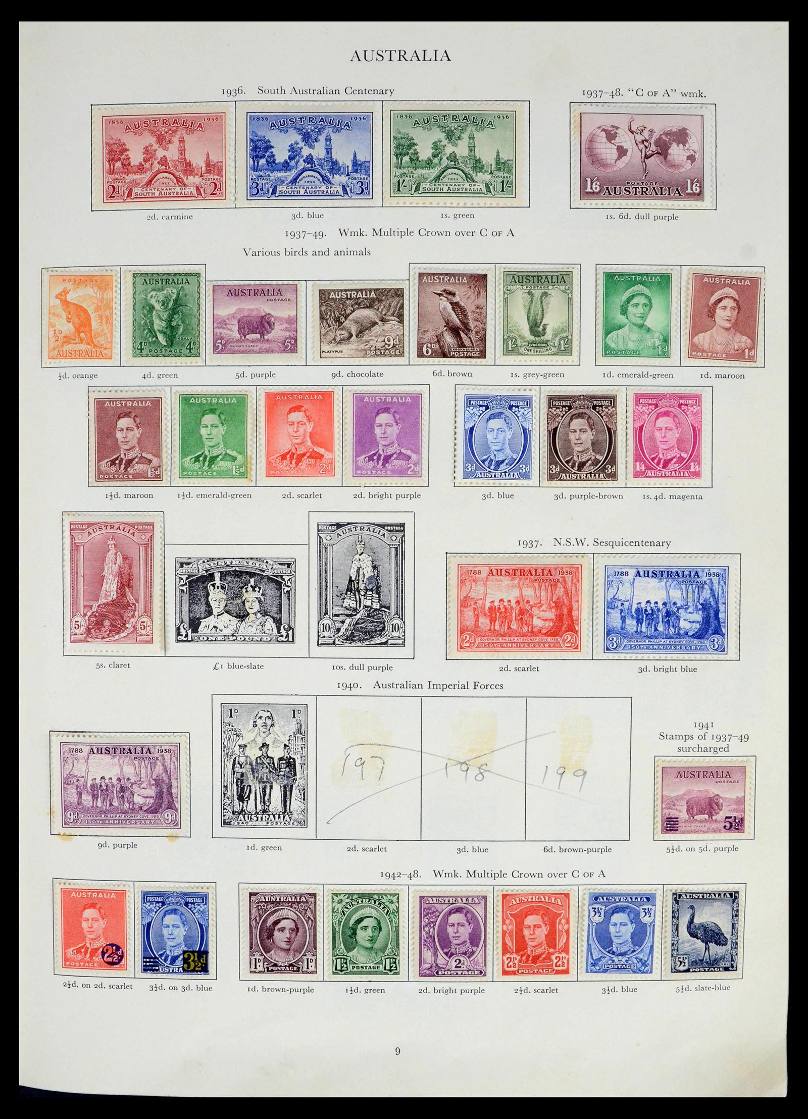 39424 0010 - Postzegelverzameling 39424 Engelse koloniën 1937-1952.
