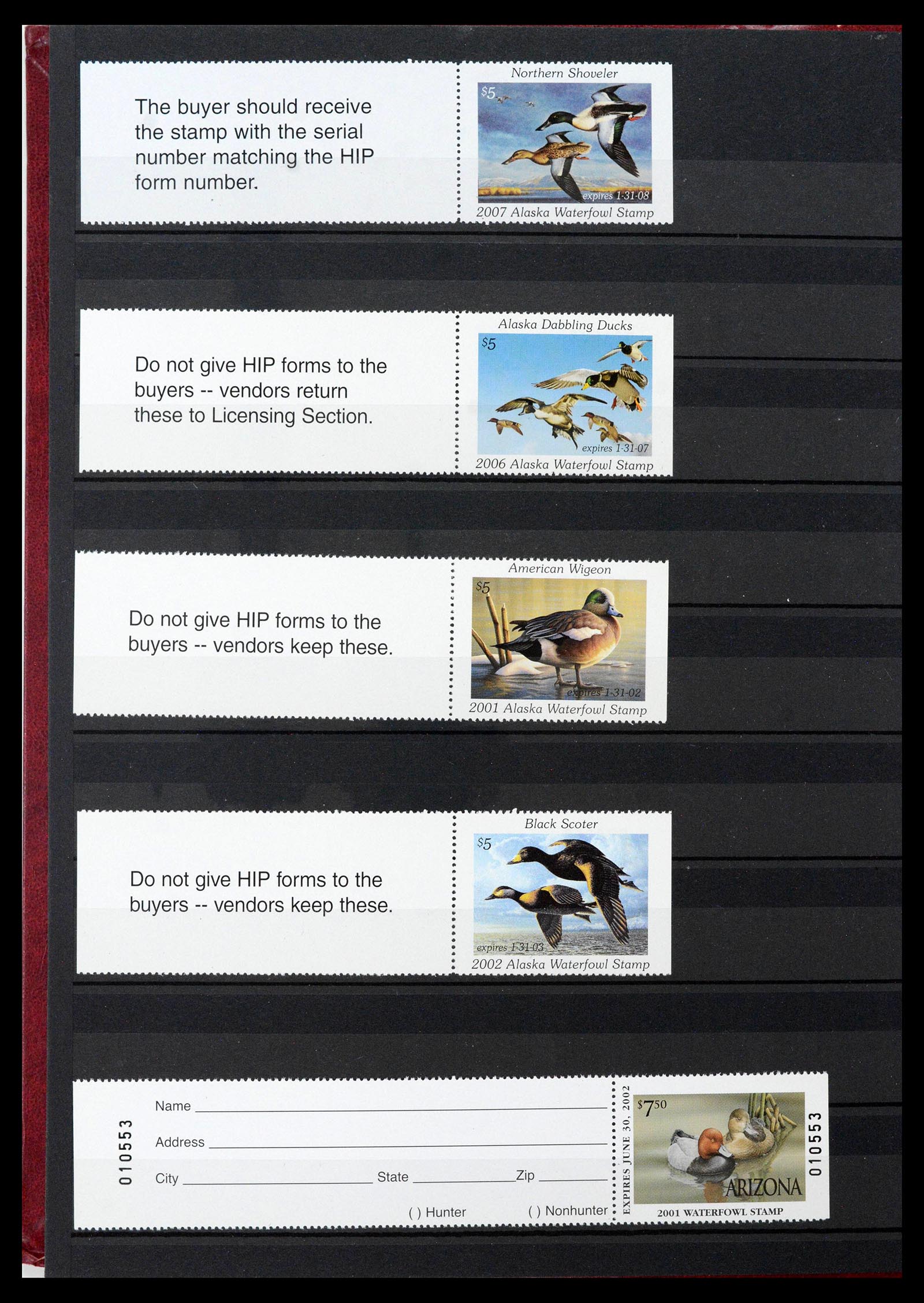 39426 0012 - Postzegelverzameling 39426 USA duckstamps 1934-2007.