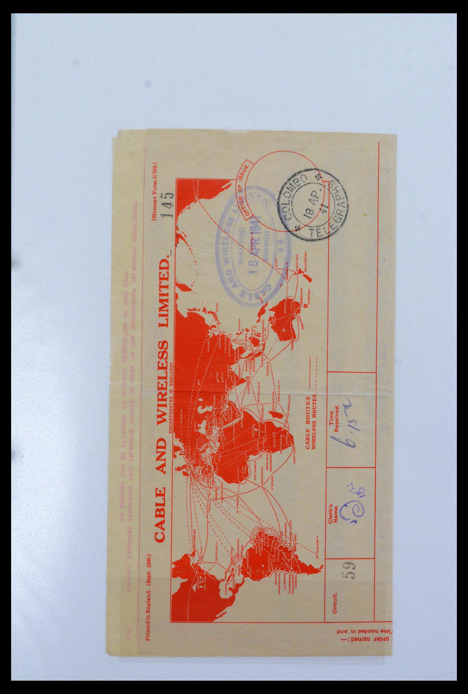 39427 0002 - Stamp collection 39427 Ceylon postal stationeries 1886-1969.
