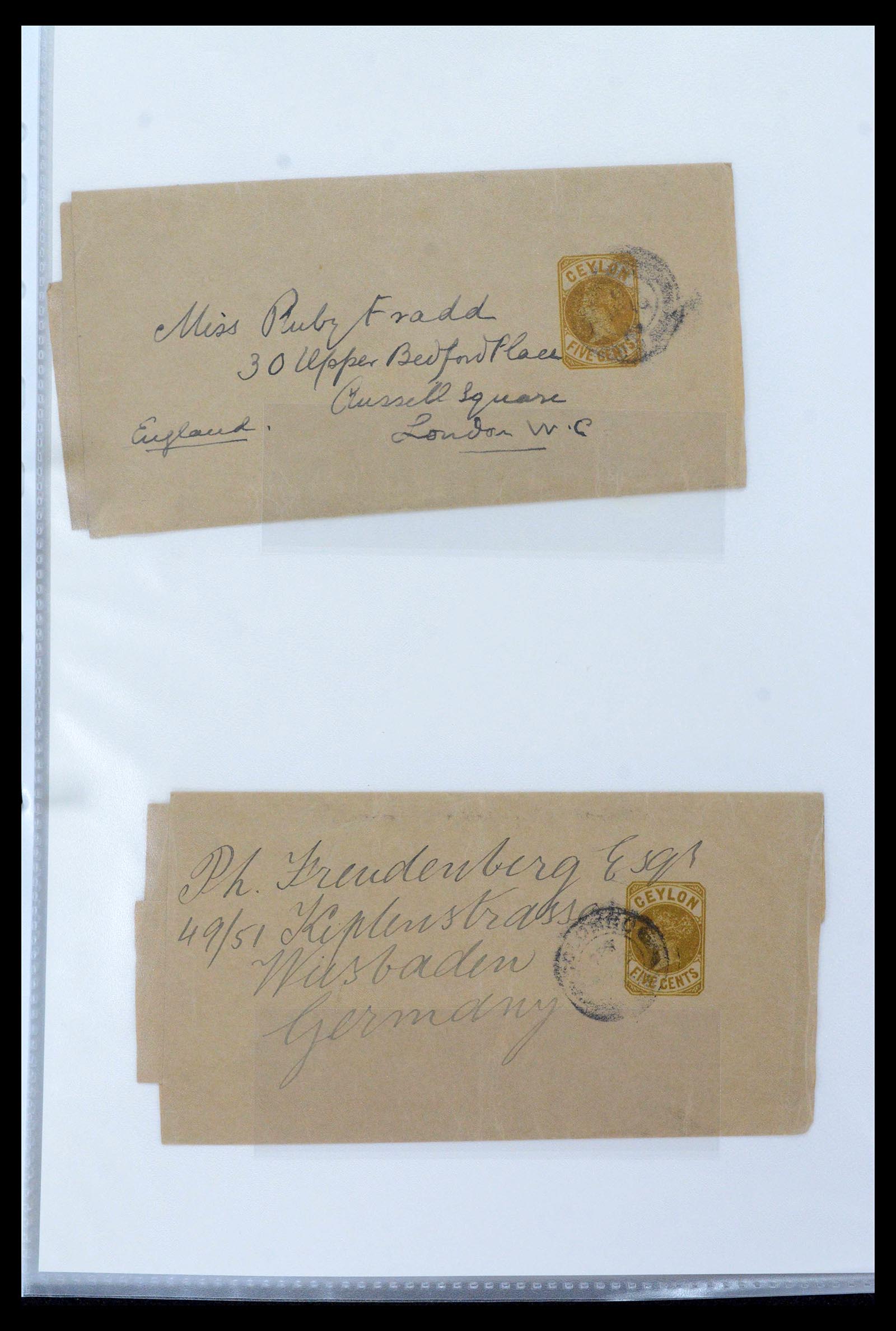 39427 0020 - Stamp collection 39427 Ceylon postal stationeries 1886-1969.