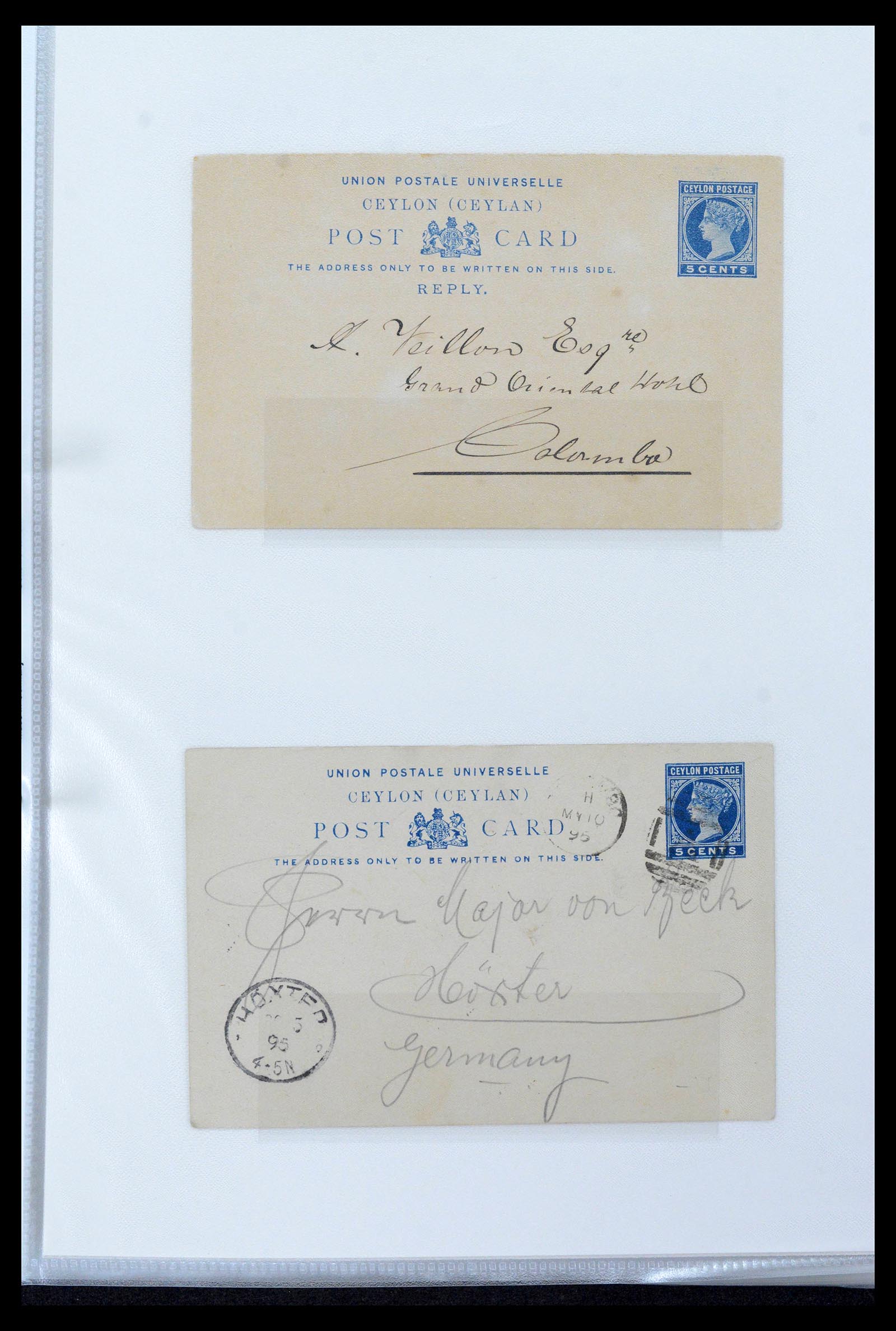 39427 0026 - Stamp collection 39427 Ceylon postal stationeries 1886-1969.