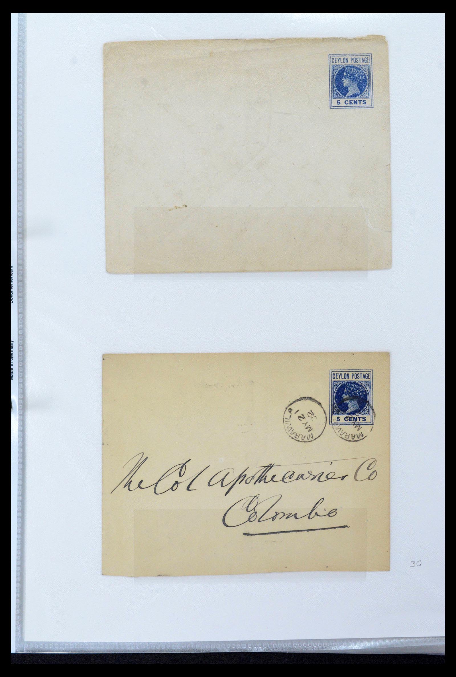 39427 0027 - Stamp collection 39427 Ceylon postal stationeries 1886-1969.