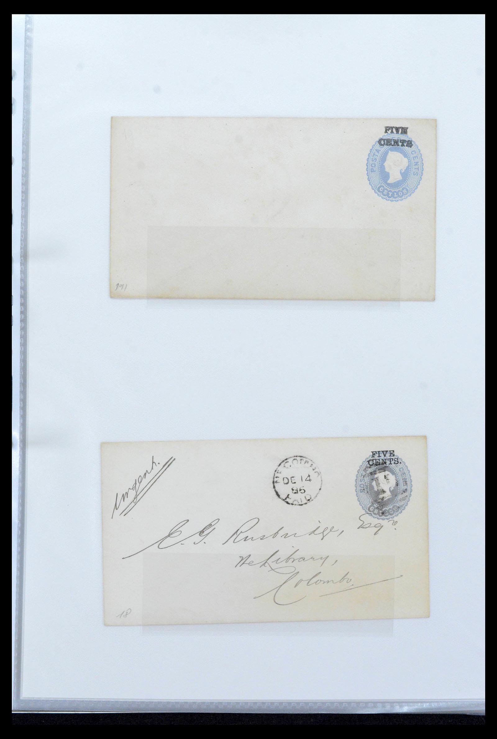 39427 0032 - Stamp collection 39427 Ceylon postal stationeries 1886-1969.