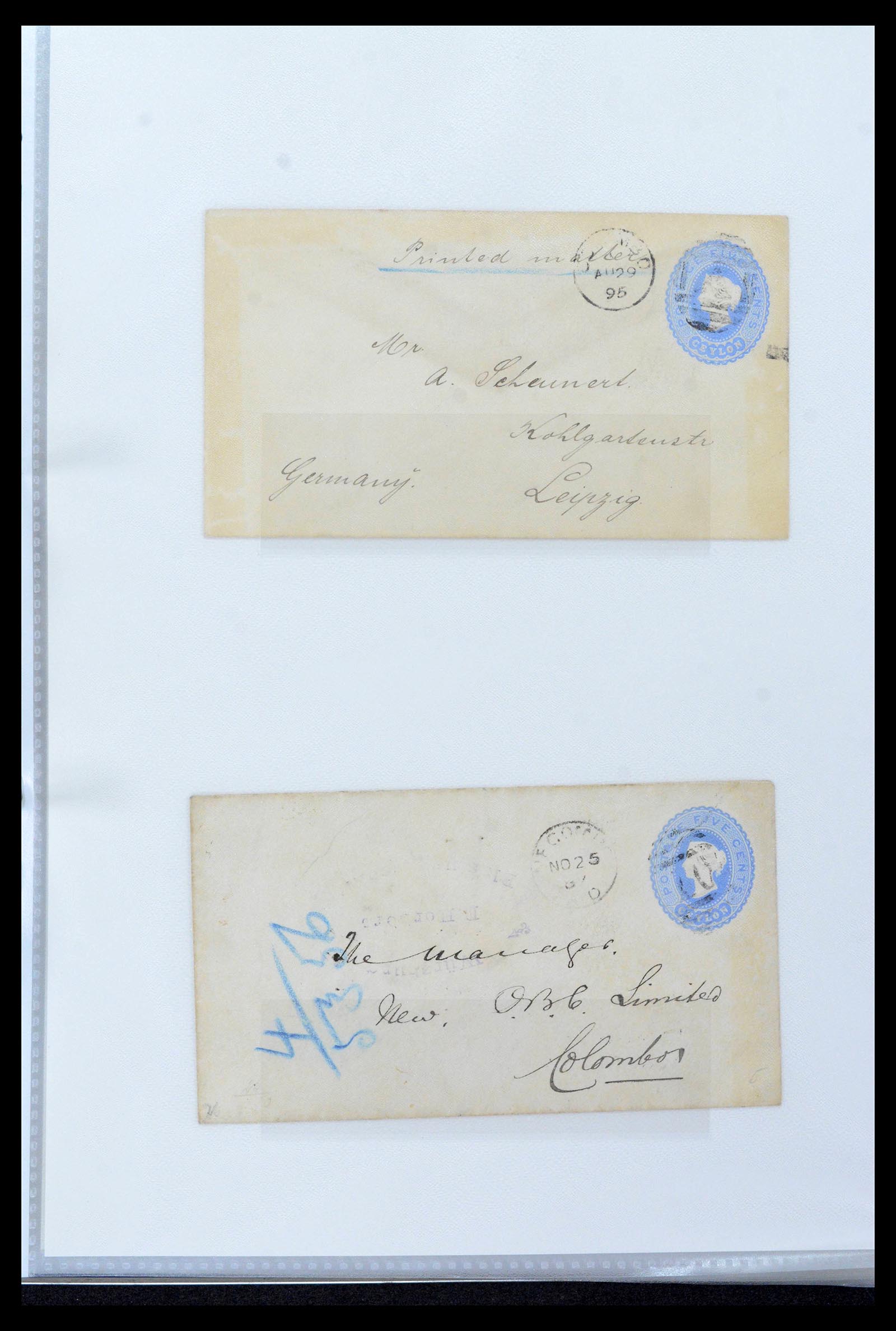 39427 0035 - Stamp collection 39427 Ceylon postal stationeries 1886-1969.
