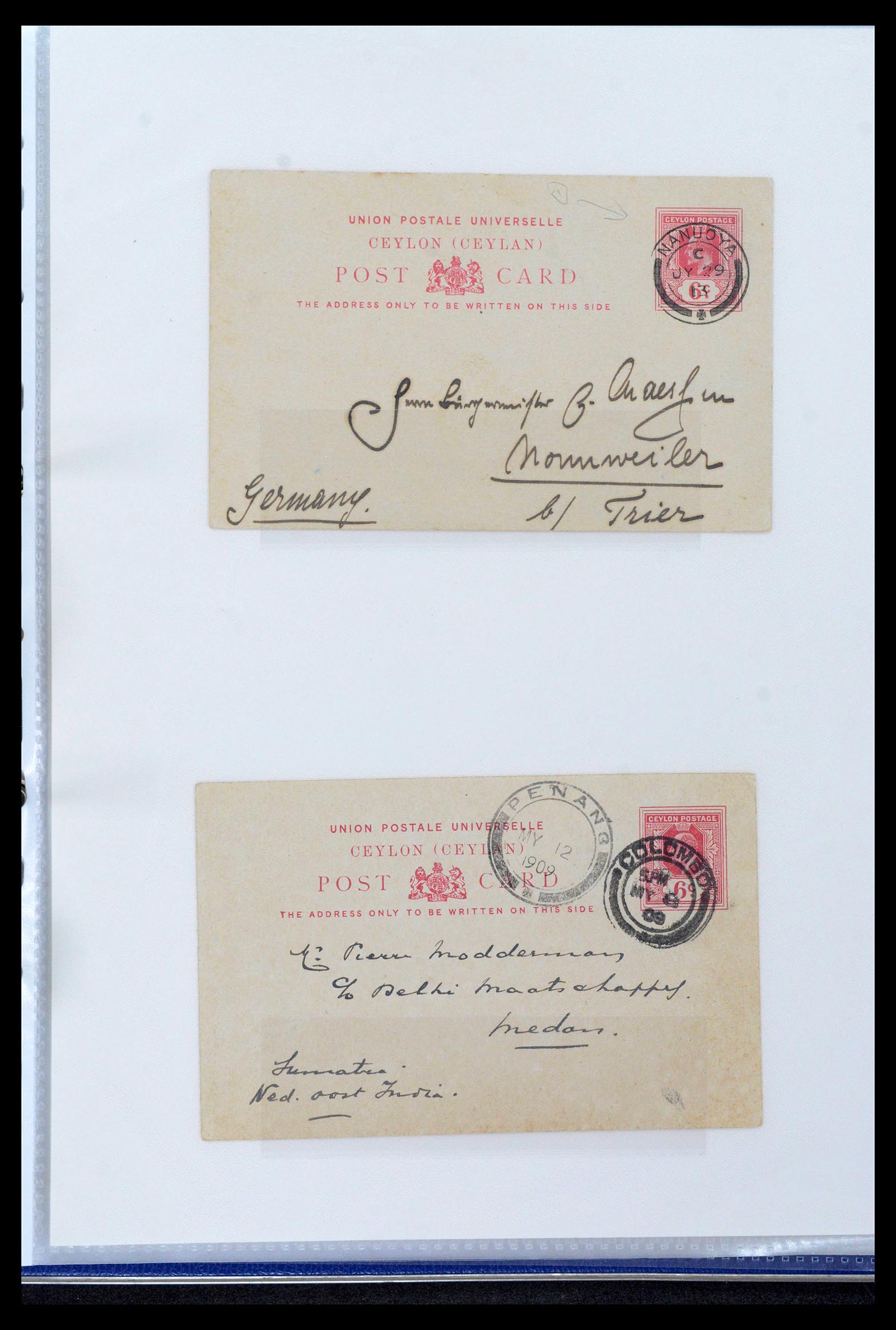 39427 0046 - Stamp collection 39427 Ceylon postal stationeries 1886-1969.