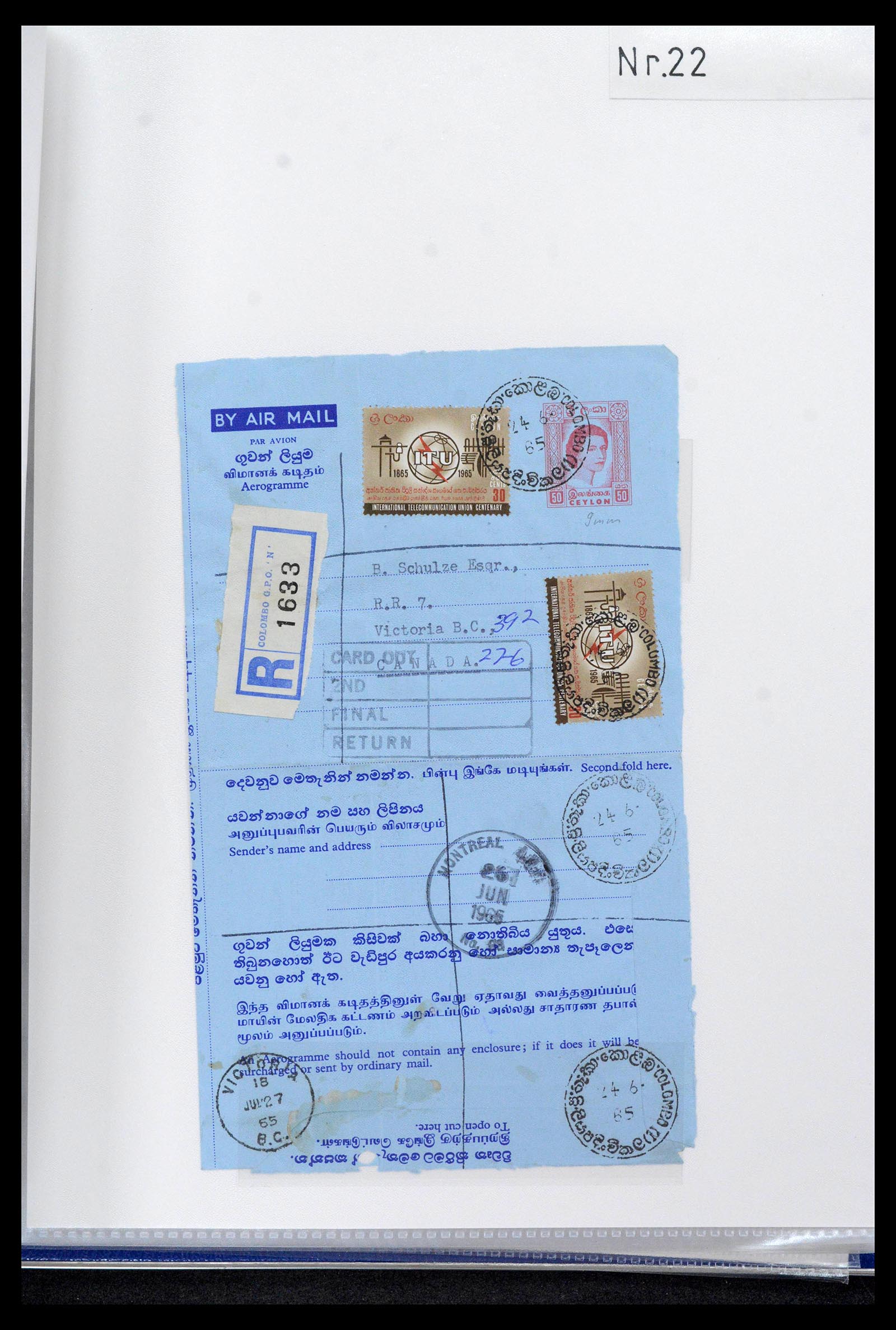 39427 0084 - Stamp collection 39427 Ceylon postal stationeries 1886-1969.