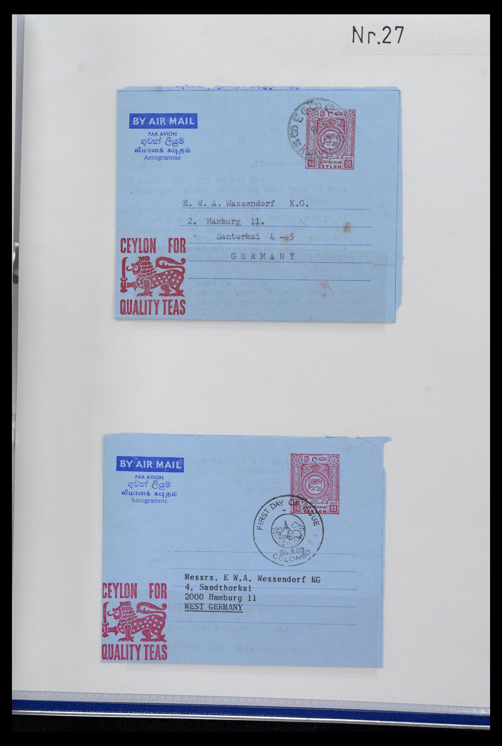 39427 0094 - Stamp collection 39427 Ceylon postal stationeries 1886-1969.
