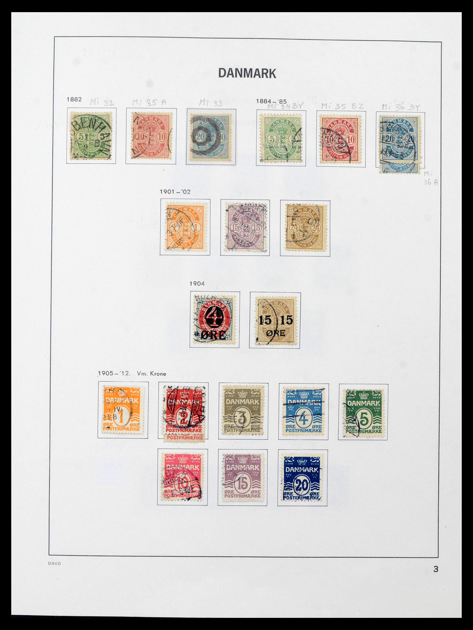 39428 0003 - Postzegelverzameling 39428 Denemarken 1851-2019.