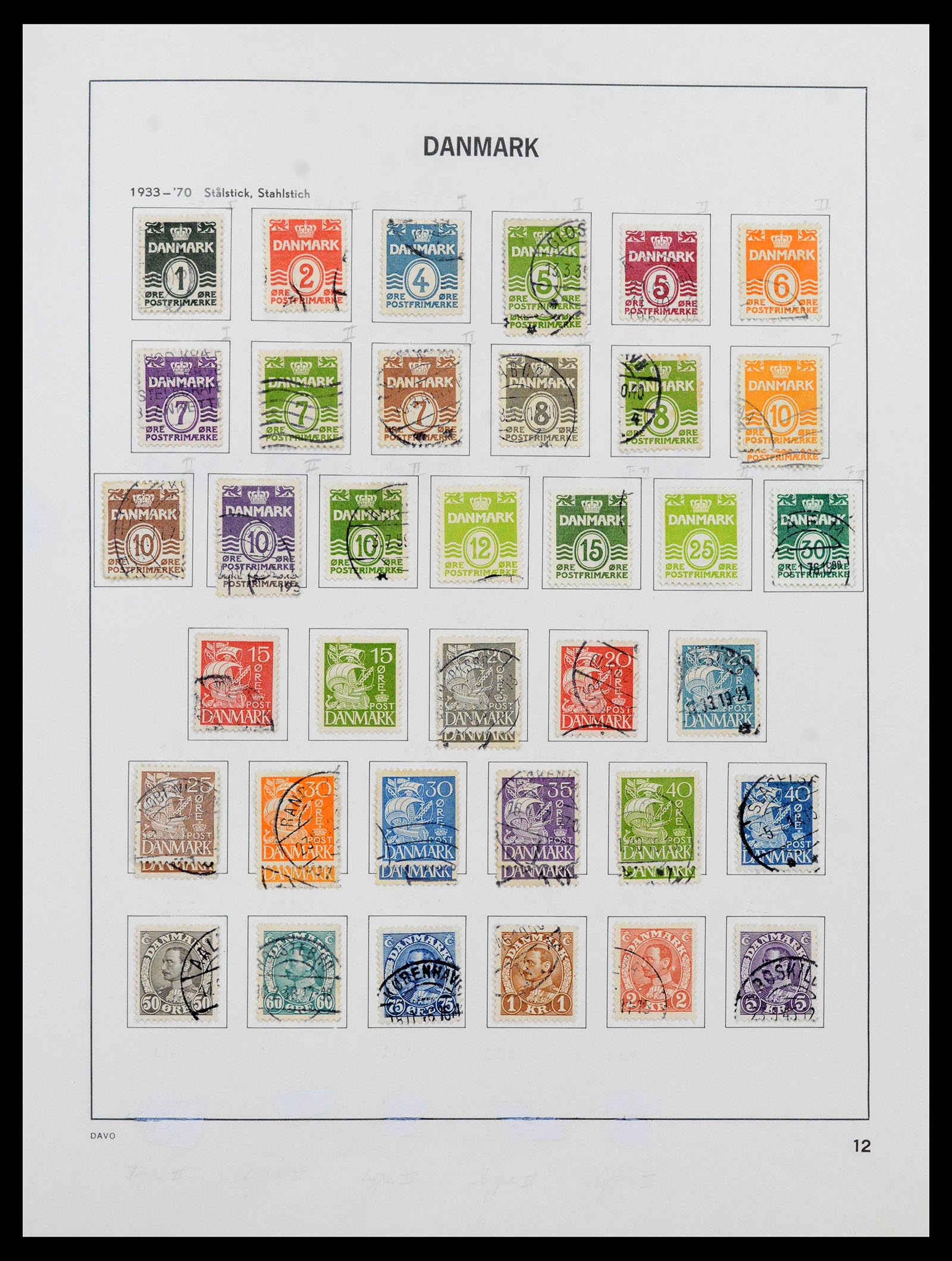 39428 0013 - Postzegelverzameling 39428 Denemarken 1851-2019.