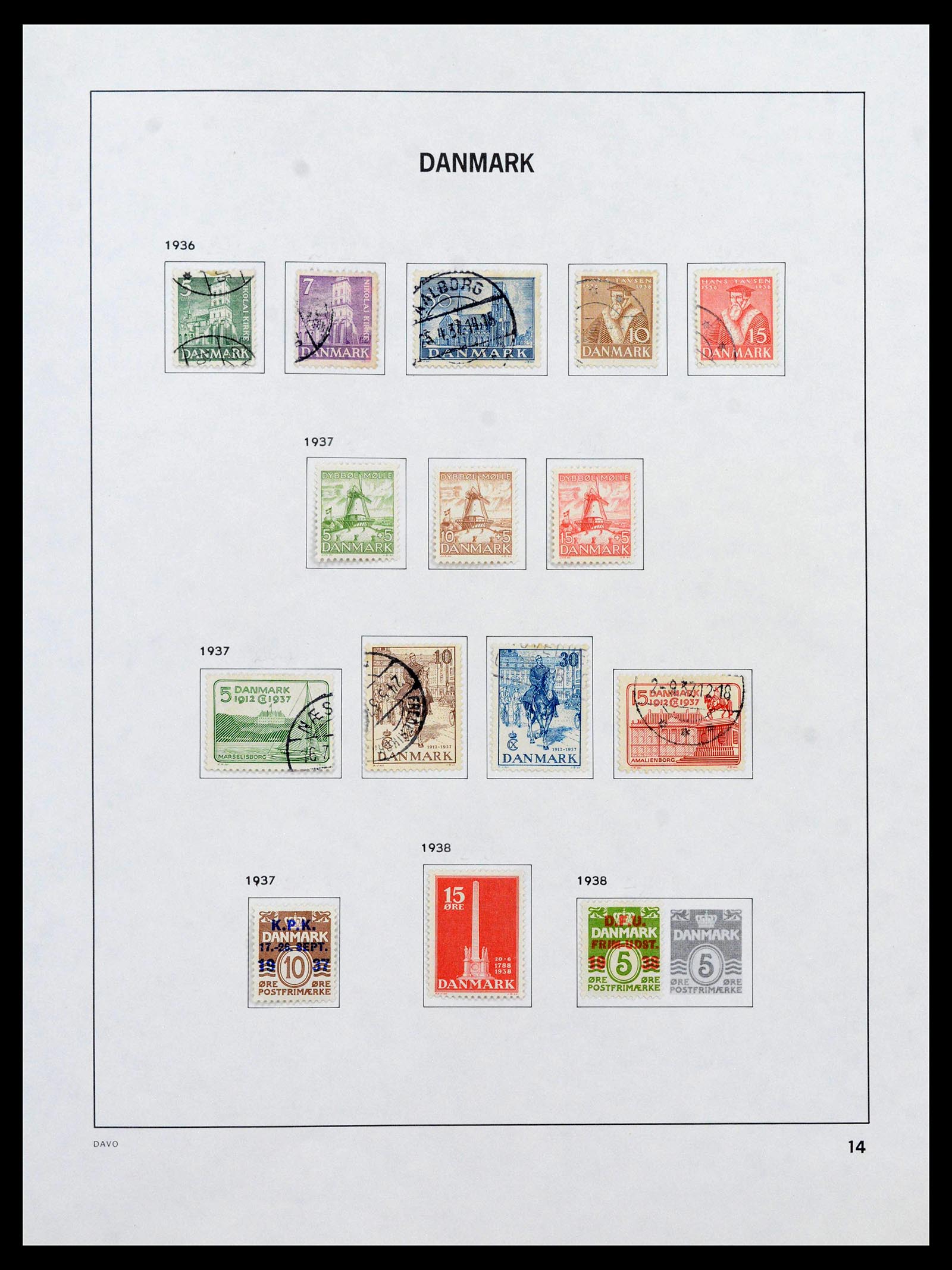 39428 0016 - Postzegelverzameling 39428 Denemarken 1851-2019.