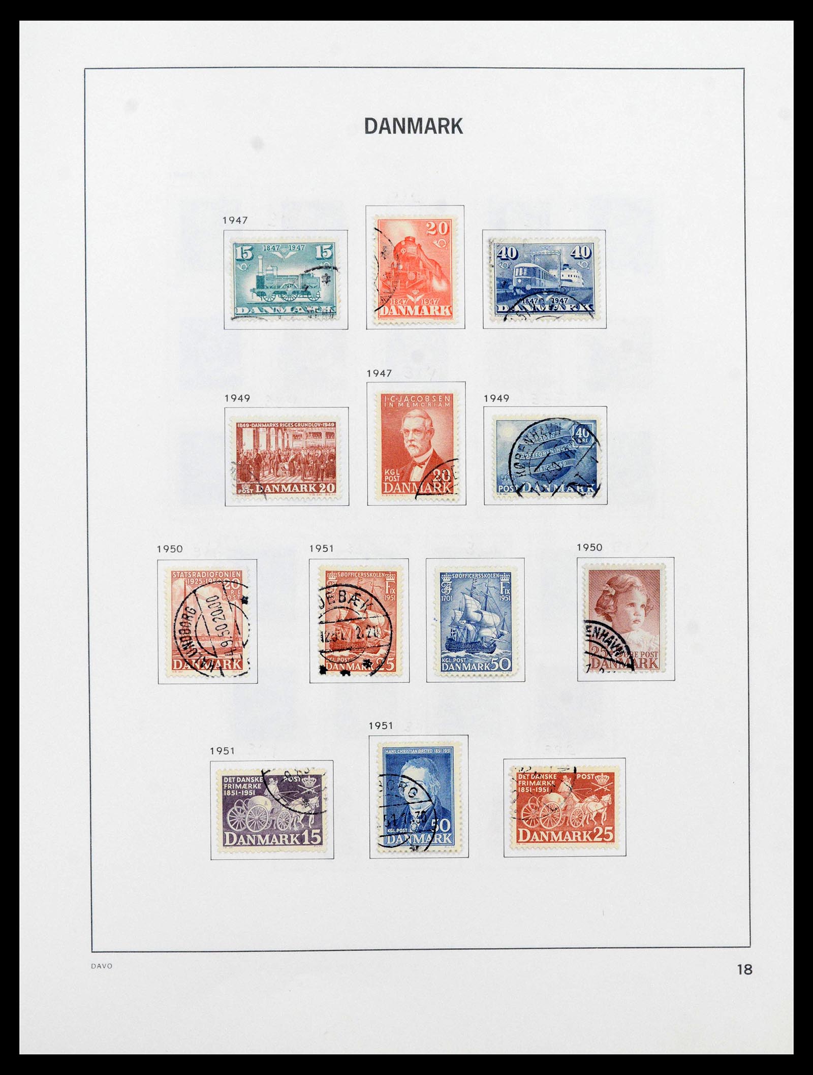 39428 0020 - Postzegelverzameling 39428 Denemarken 1851-2019.