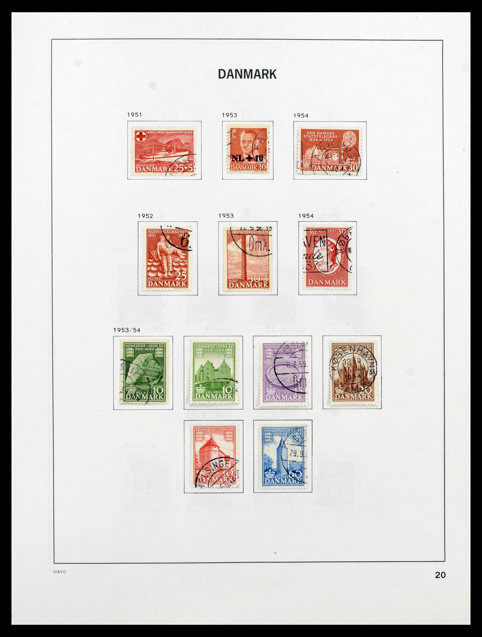 39428 0022 - Postzegelverzameling 39428 Denemarken 1851-2019.