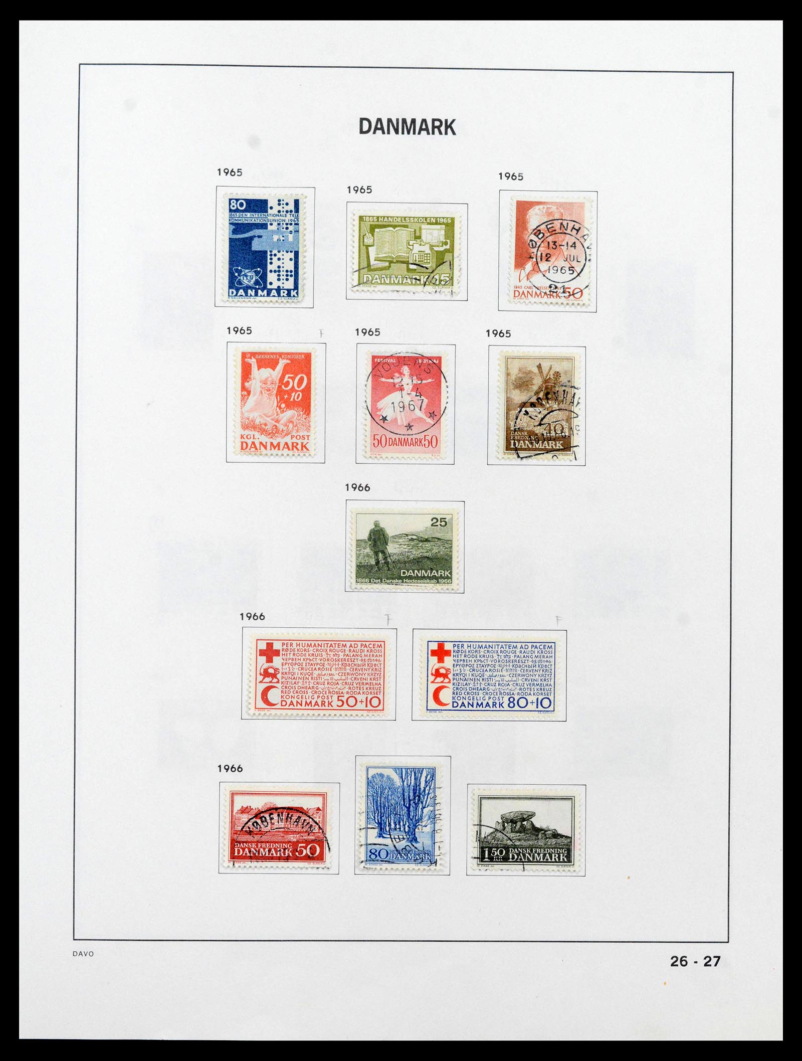 39428 0028 - Postzegelverzameling 39428 Denemarken 1851-2019.