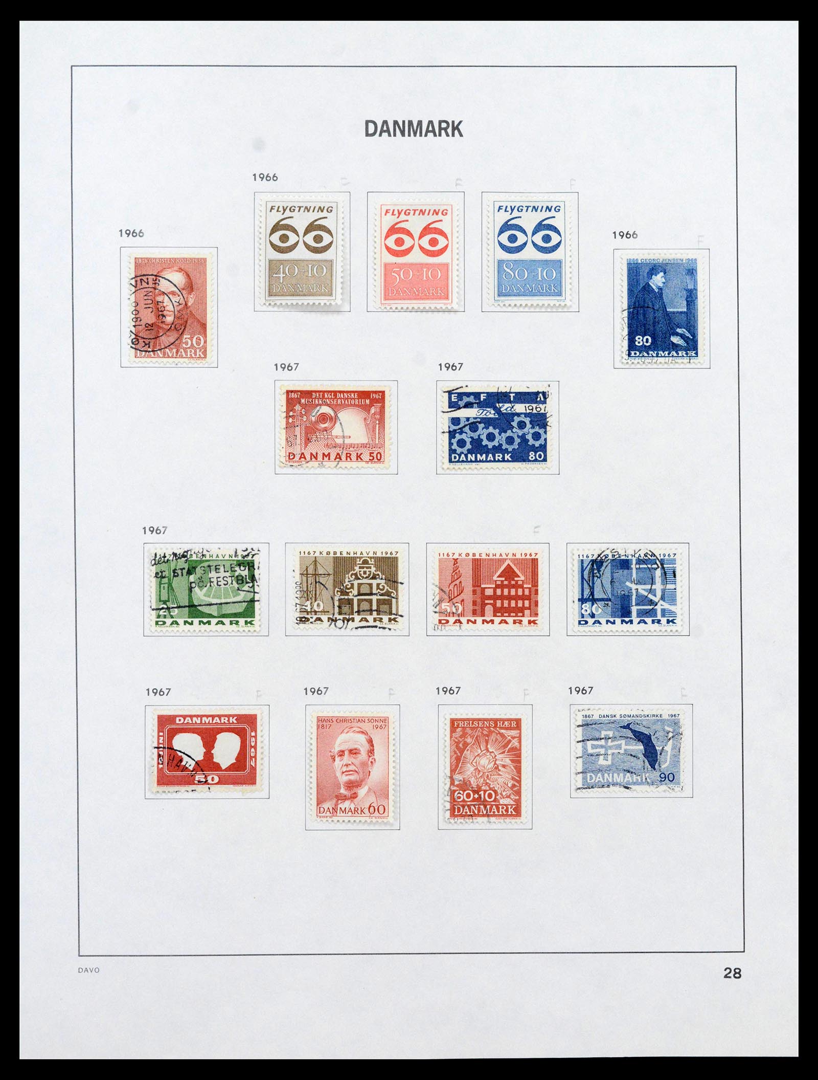 39428 0029 - Postzegelverzameling 39428 Denemarken 1851-2019.