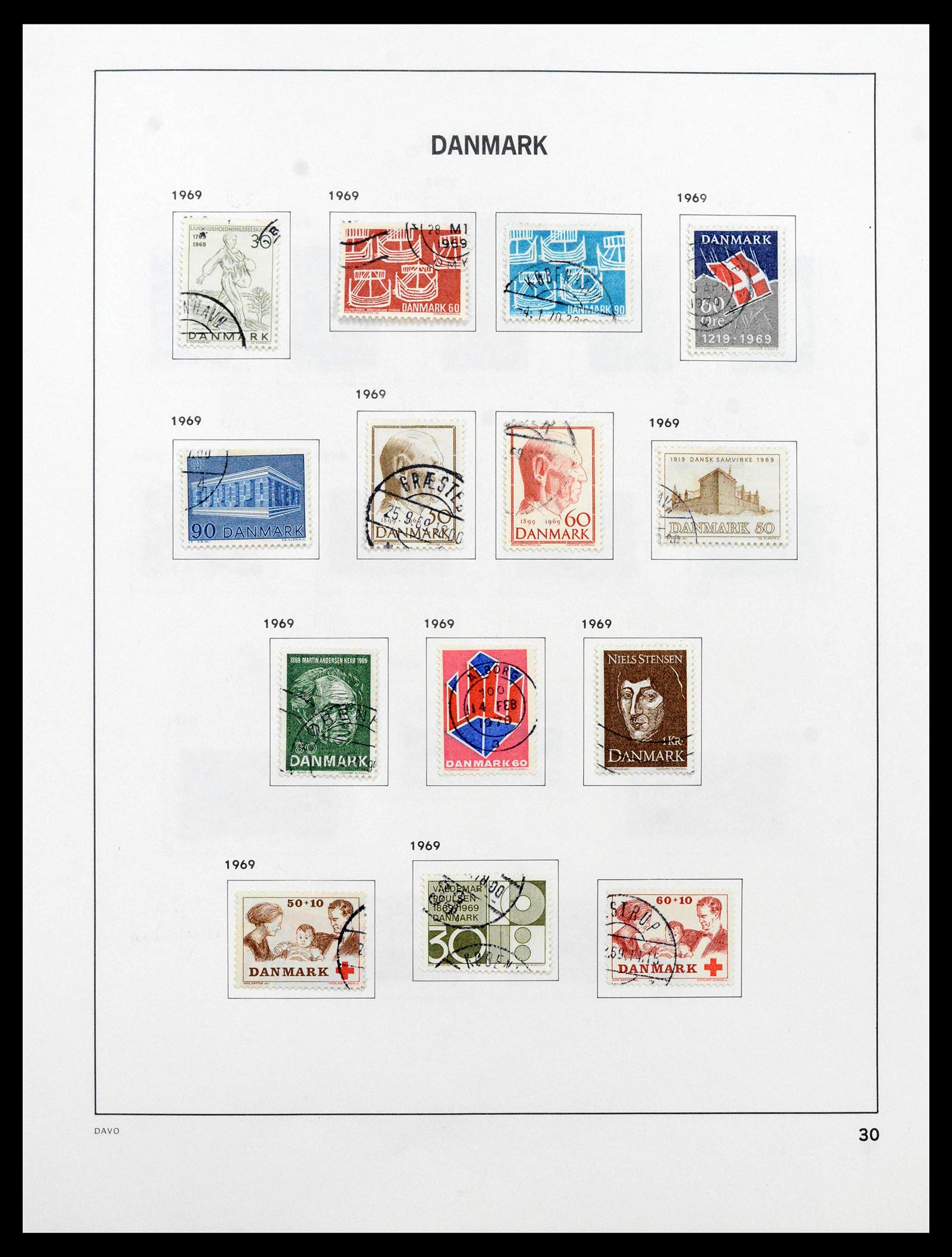 39428 0031 - Postzegelverzameling 39428 Denemarken 1851-2019.