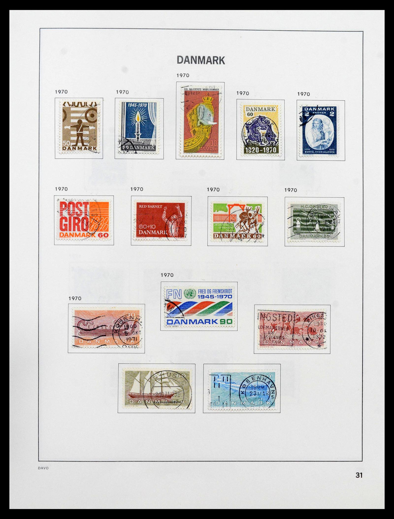 39428 0032 - Postzegelverzameling 39428 Denemarken 1851-2019.