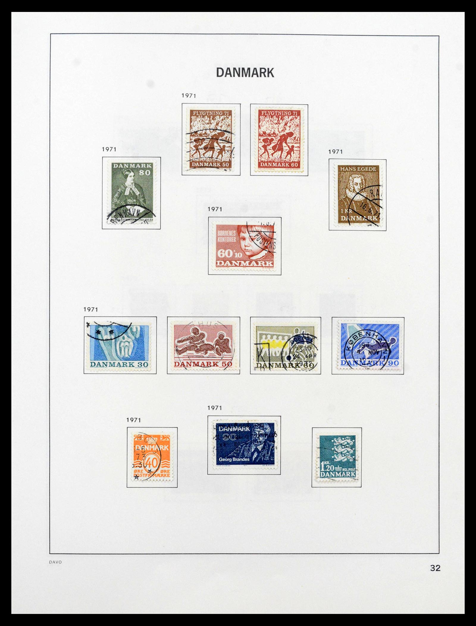 39428 0033 - Postzegelverzameling 39428 Denemarken 1851-2019.