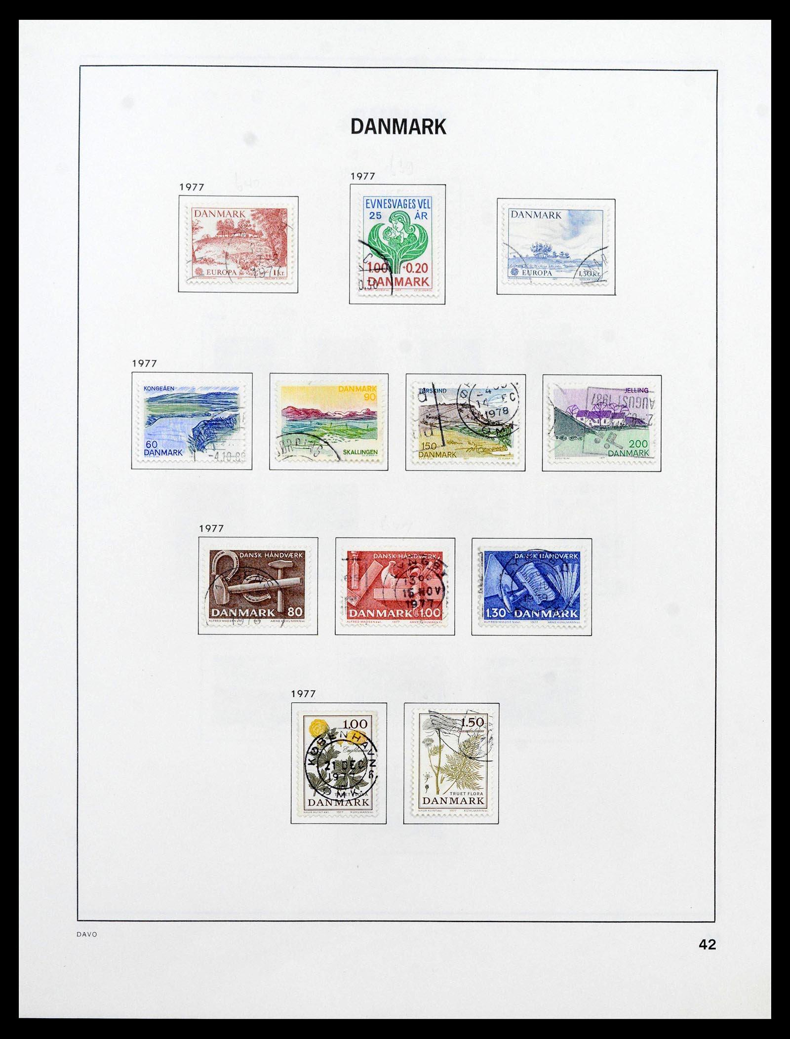 39428 0044 - Postzegelverzameling 39428 Denemarken 1851-2019.