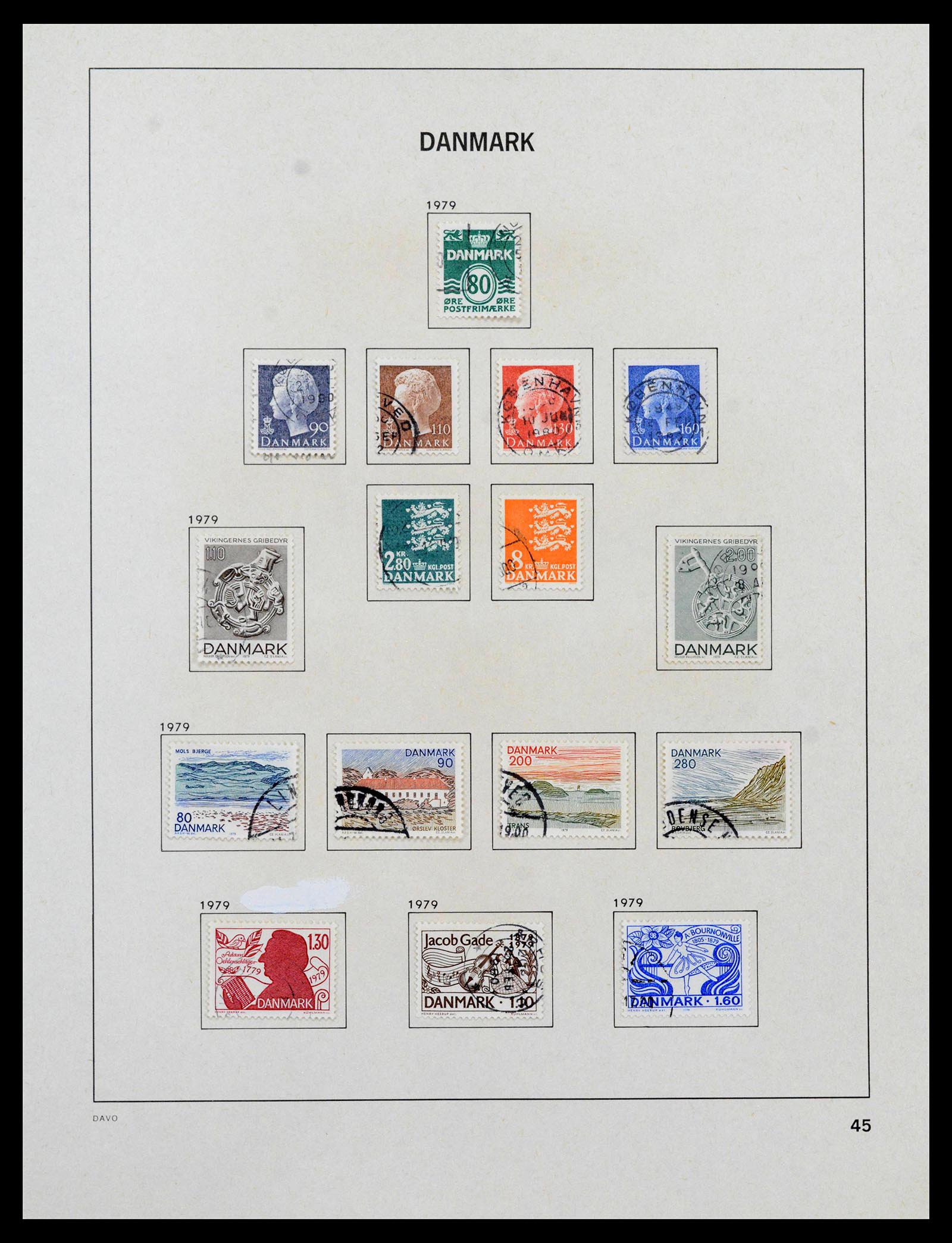 39428 0047 - Postzegelverzameling 39428 Denemarken 1851-2019.