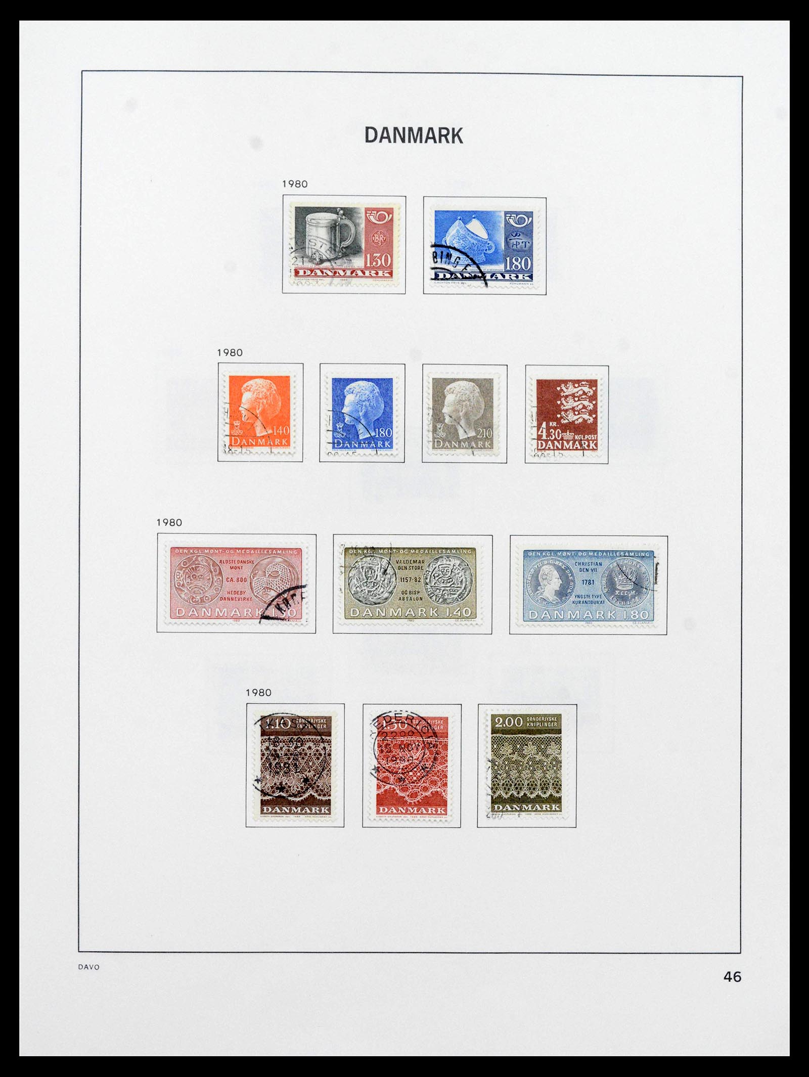 39428 0048 - Postzegelverzameling 39428 Denemarken 1851-2019.