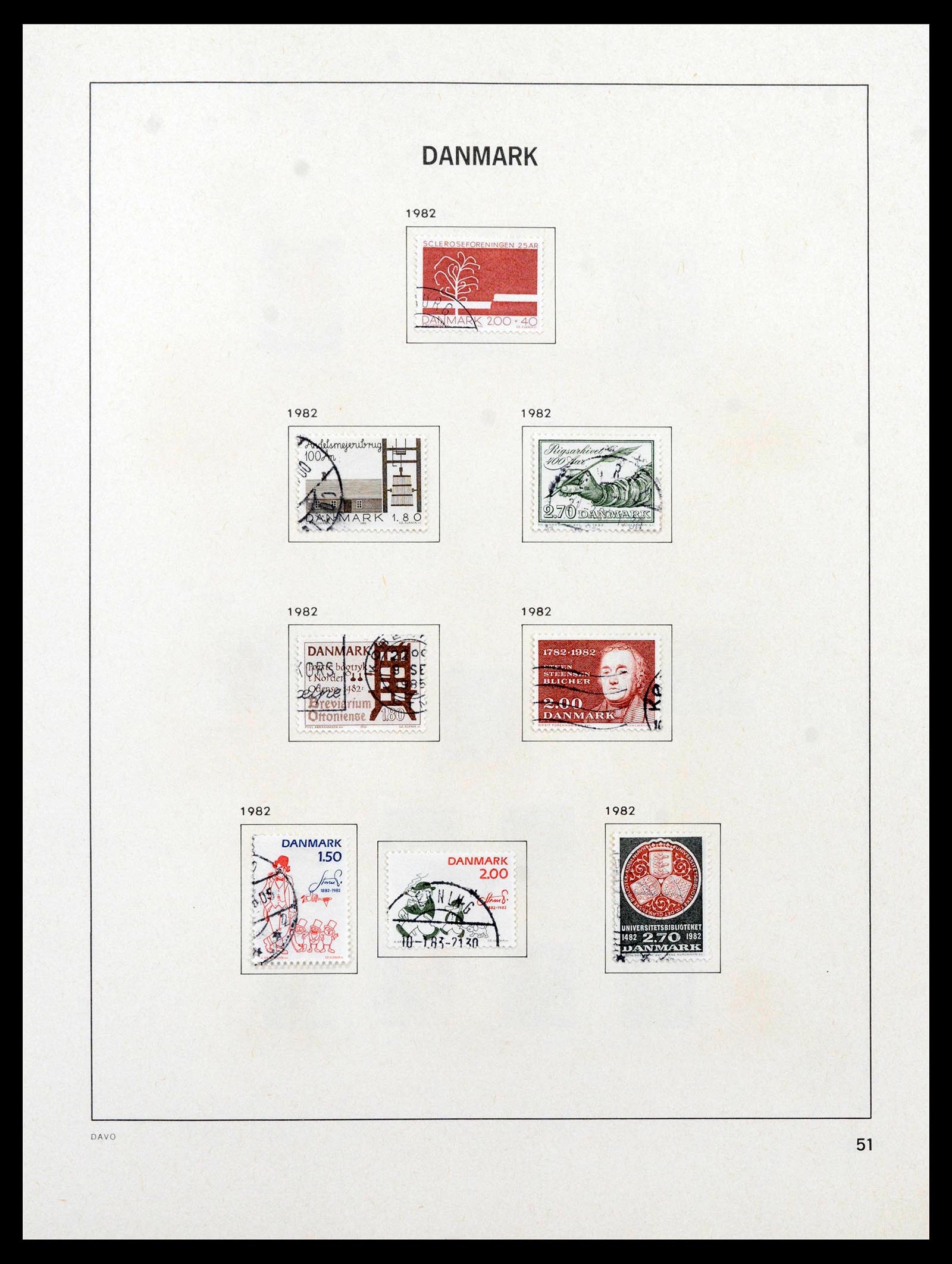 39428 0053 - Postzegelverzameling 39428 Denemarken 1851-2019.