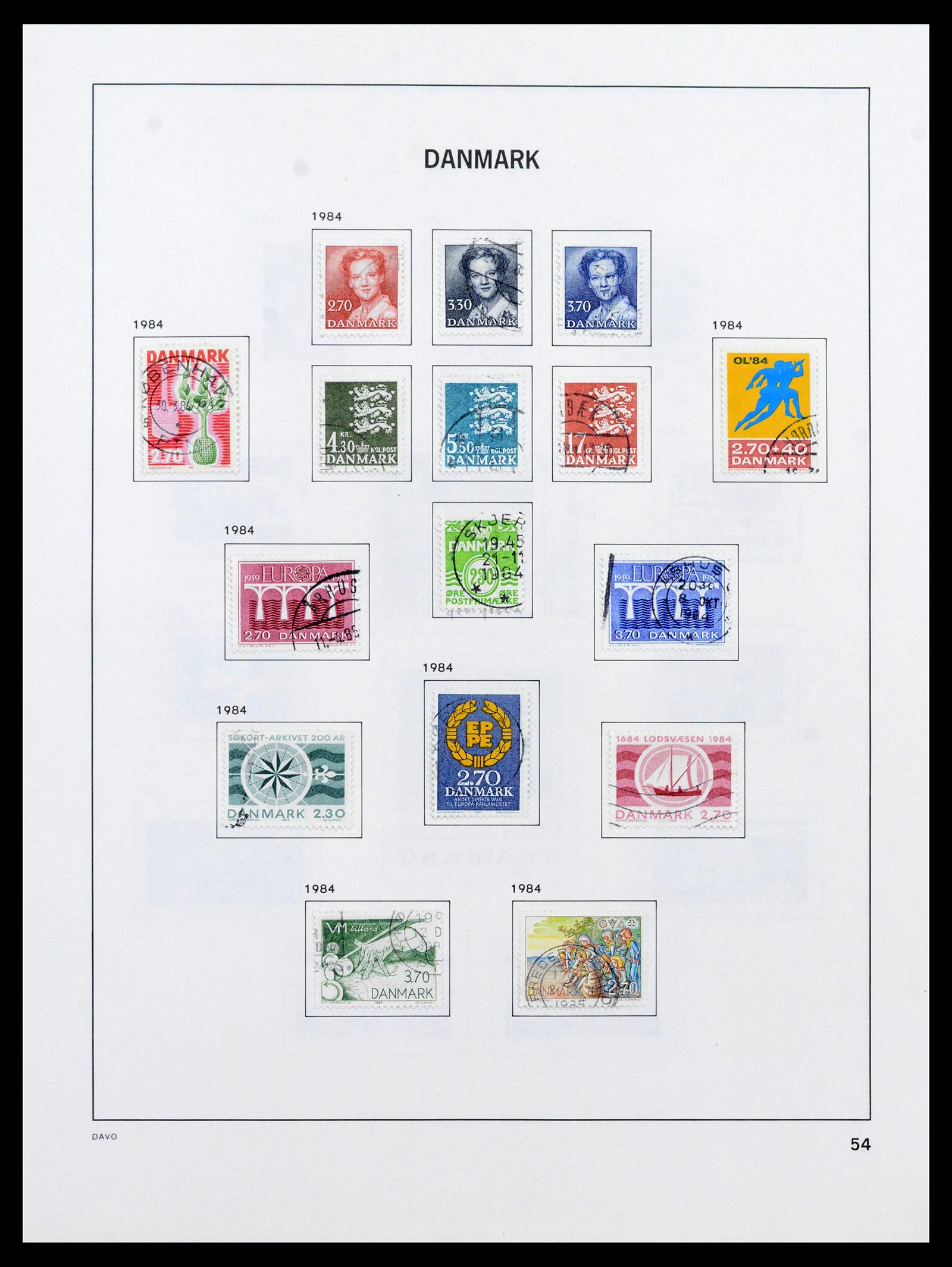 39428 0056 - Postzegelverzameling 39428 Denemarken 1851-2019.