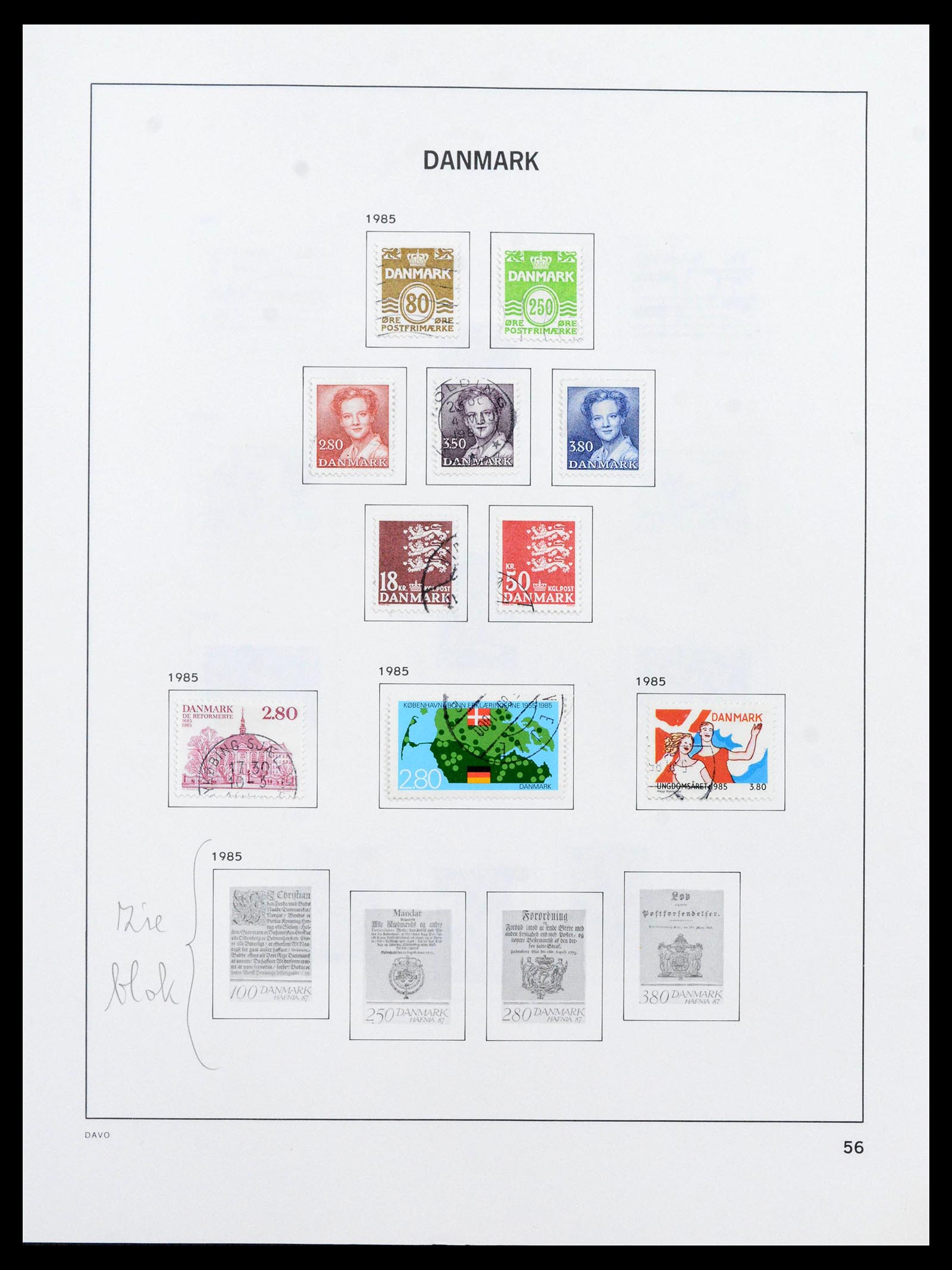 39428 0058 - Postzegelverzameling 39428 Denemarken 1851-2019.