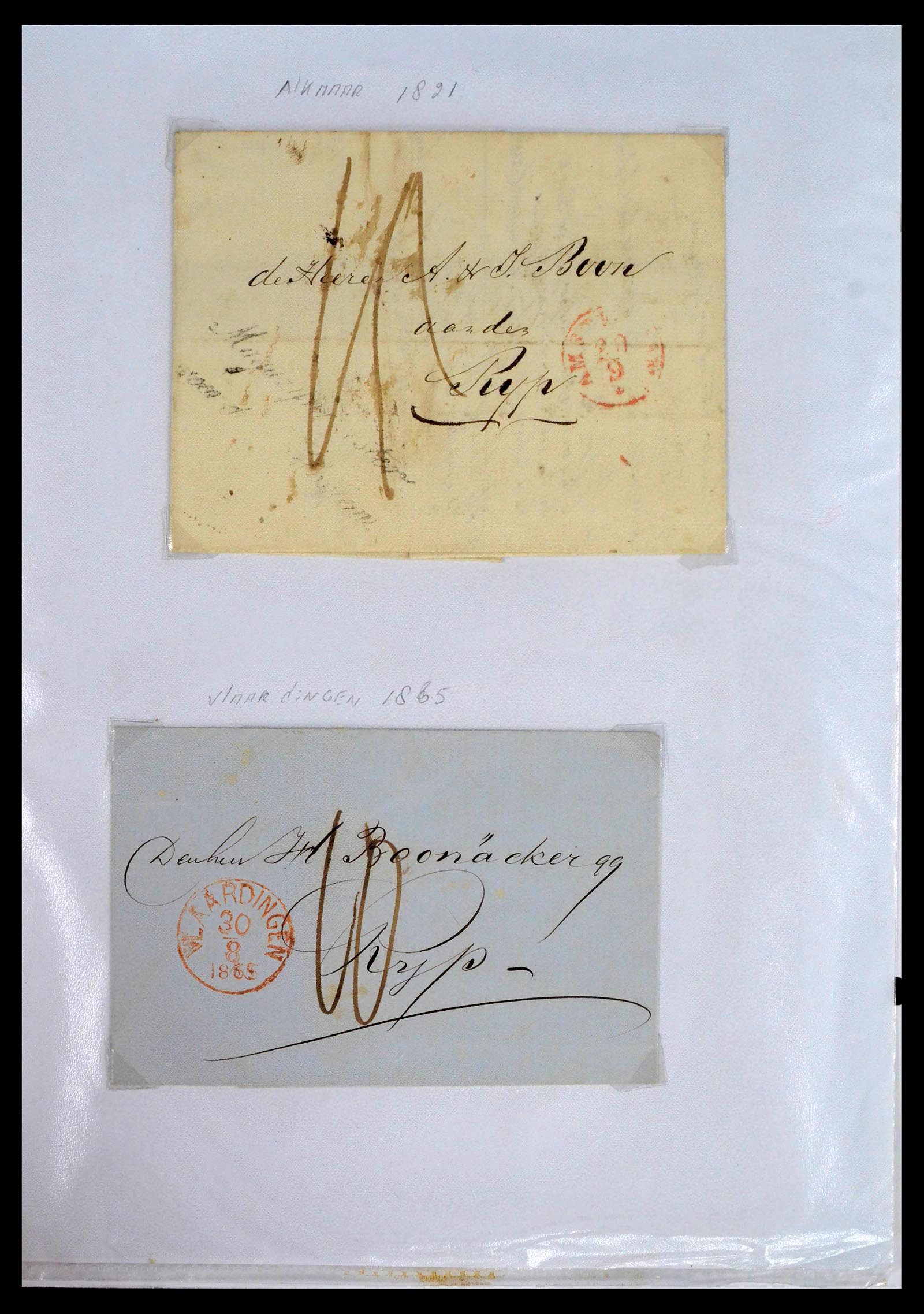 39429 0001 - Postzegelverzameling 39429 Nederland brieven 1821-1955.