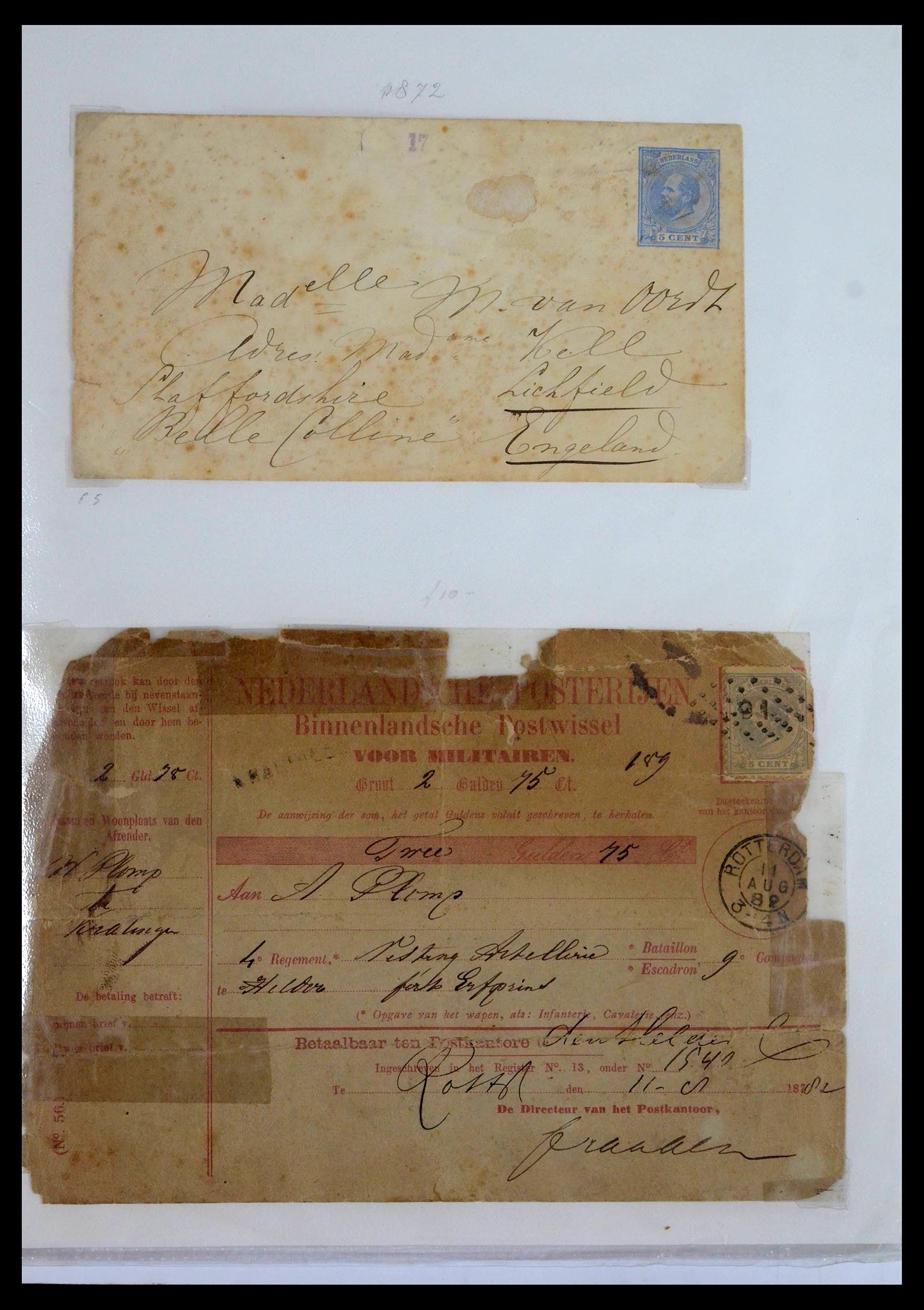 39429 0003 - Postzegelverzameling 39429 Nederland brieven 1821-1955.