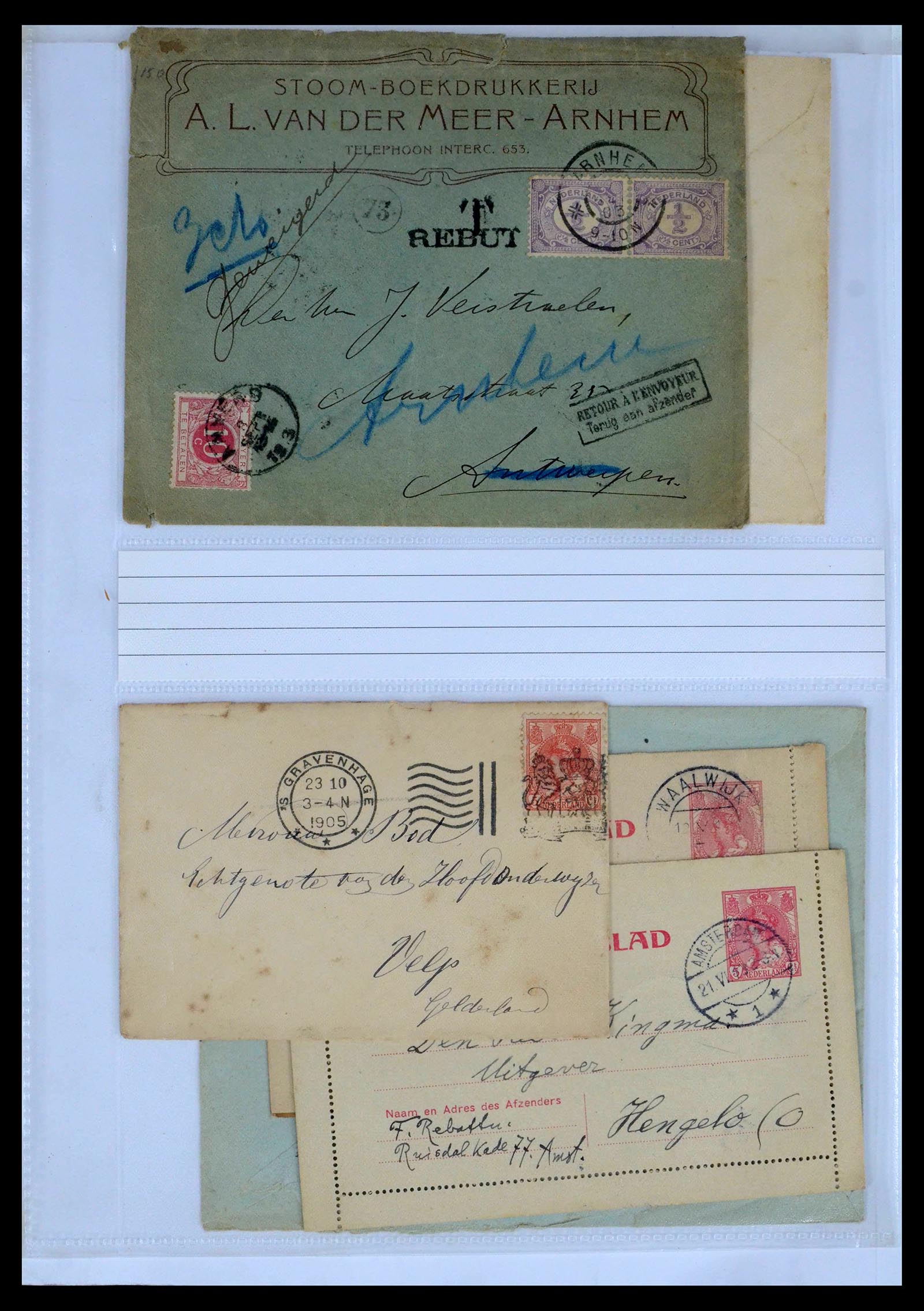 39429 0011 - Postzegelverzameling 39429 Nederland brieven 1821-1955.