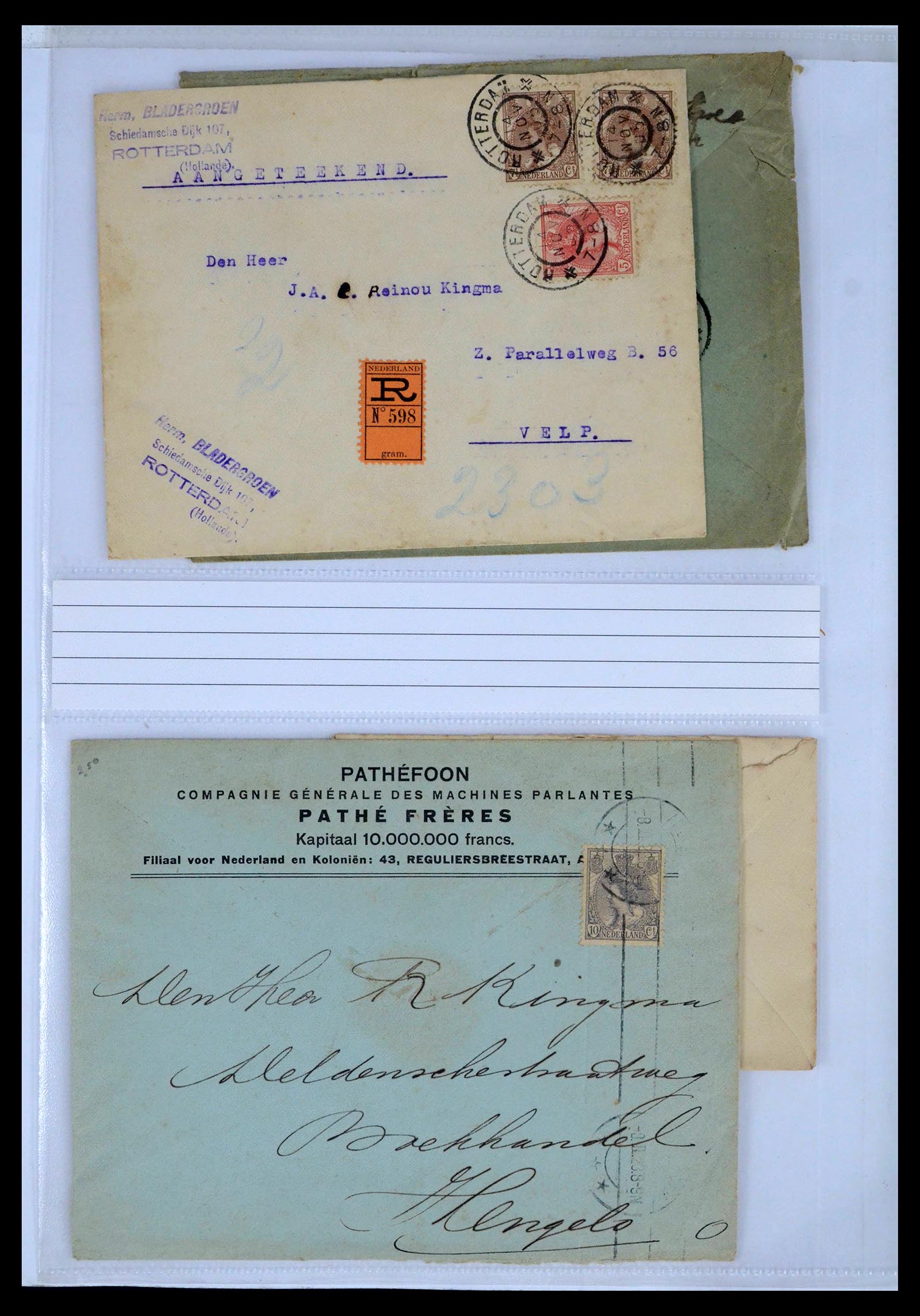 39429 0012 - Postzegelverzameling 39429 Nederland brieven 1821-1955.