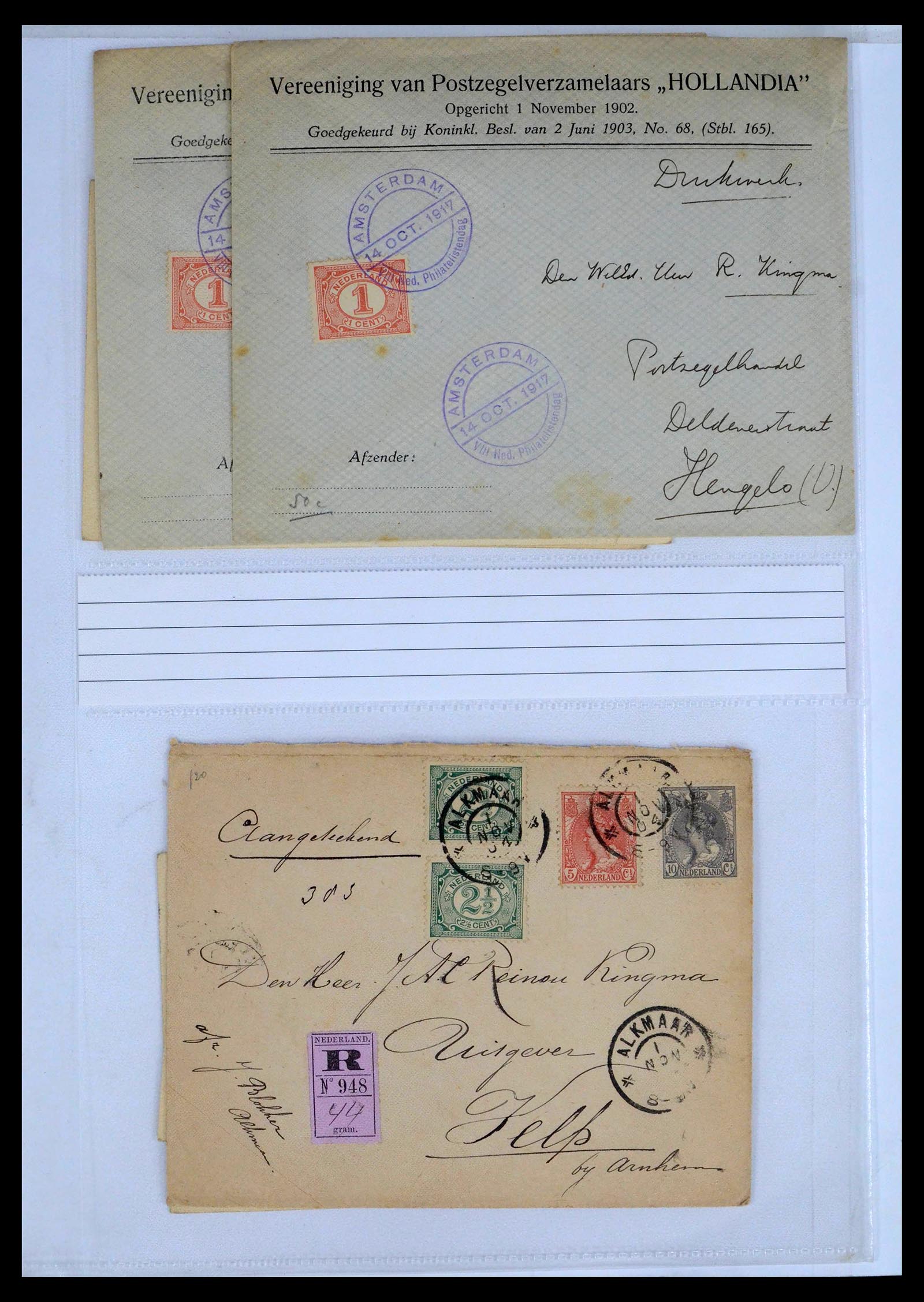 39429 0015 - Postzegelverzameling 39429 Nederland brieven 1821-1955.