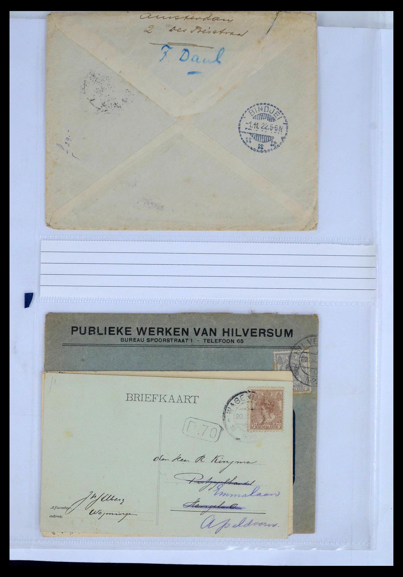 39429 0021 - Postzegelverzameling 39429 Nederland brieven 1821-1955.
