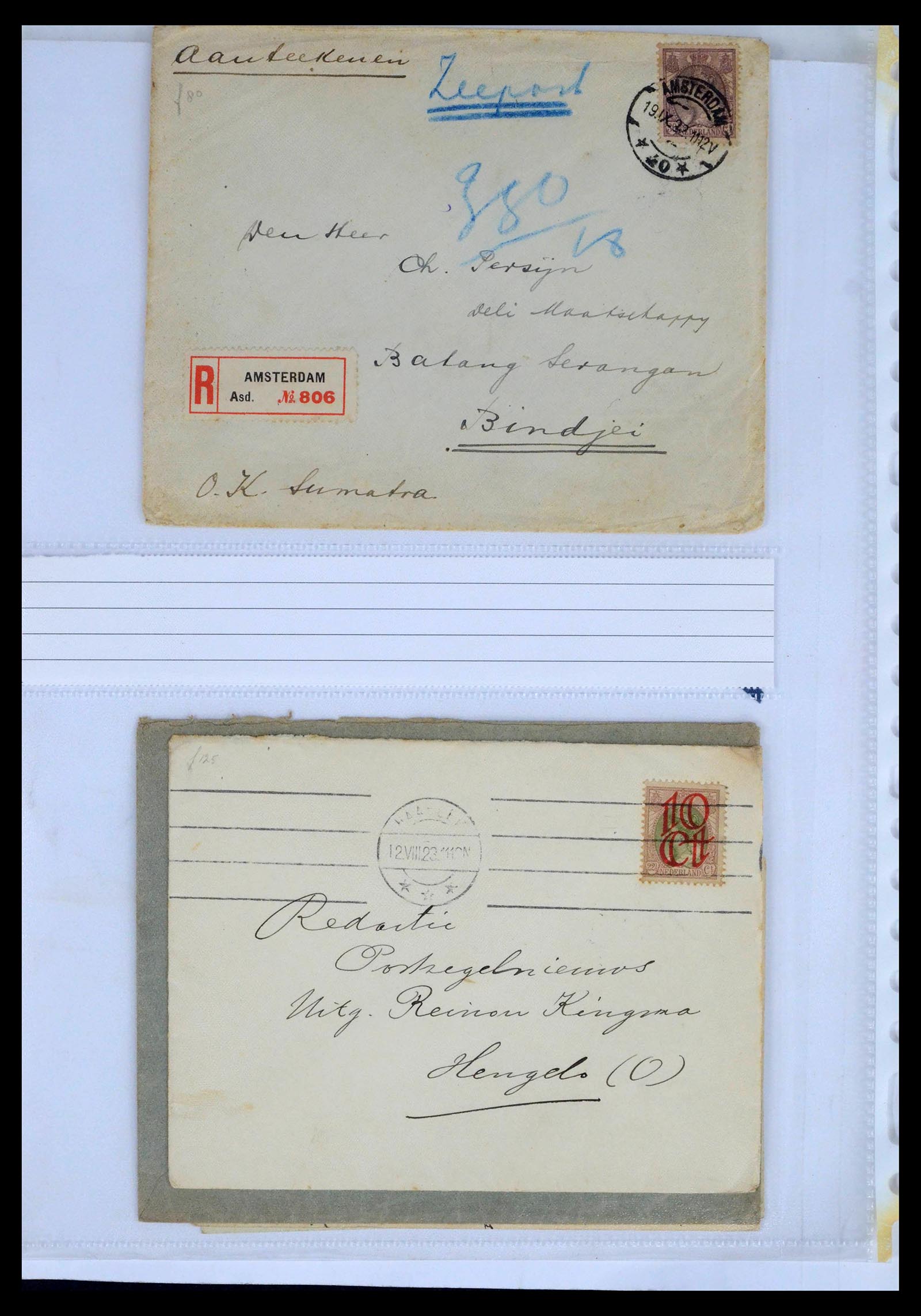 39429 0022 - Postzegelverzameling 39429 Nederland brieven 1821-1955.