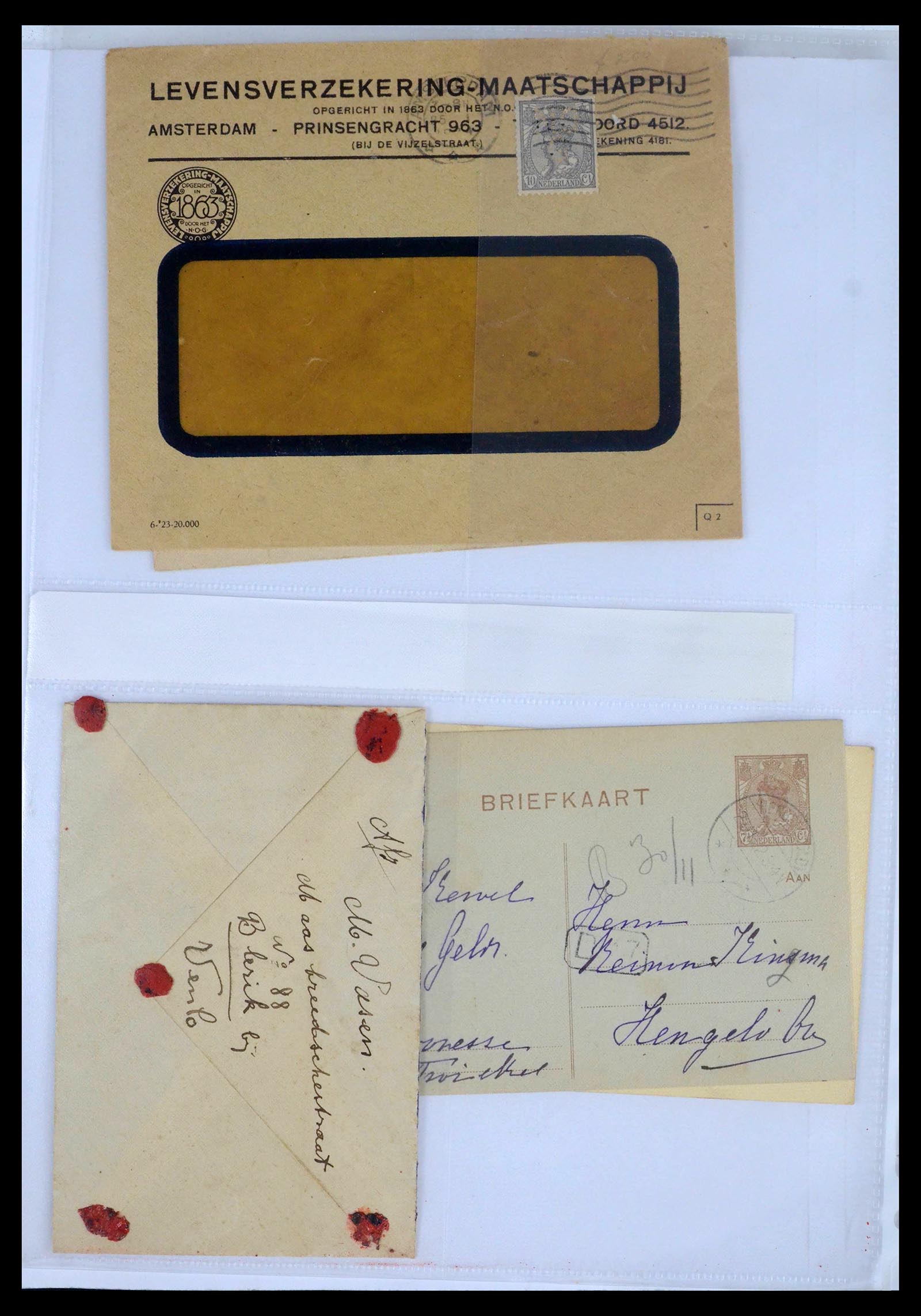 39429 0024 - Postzegelverzameling 39429 Nederland brieven 1821-1955.